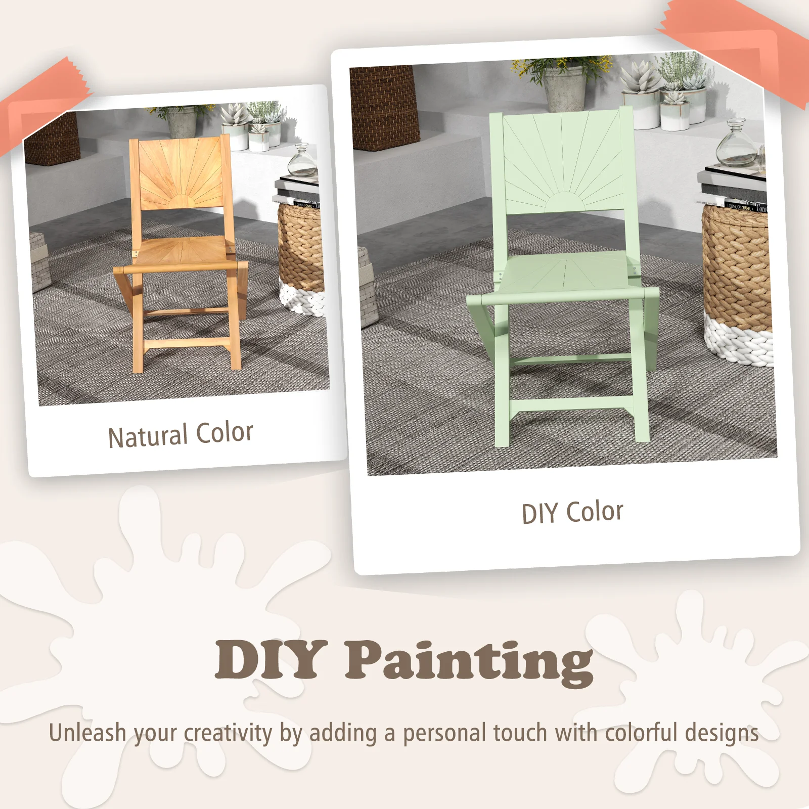 2 Folding Patio Chairs, Inclined Backrest - Image 10