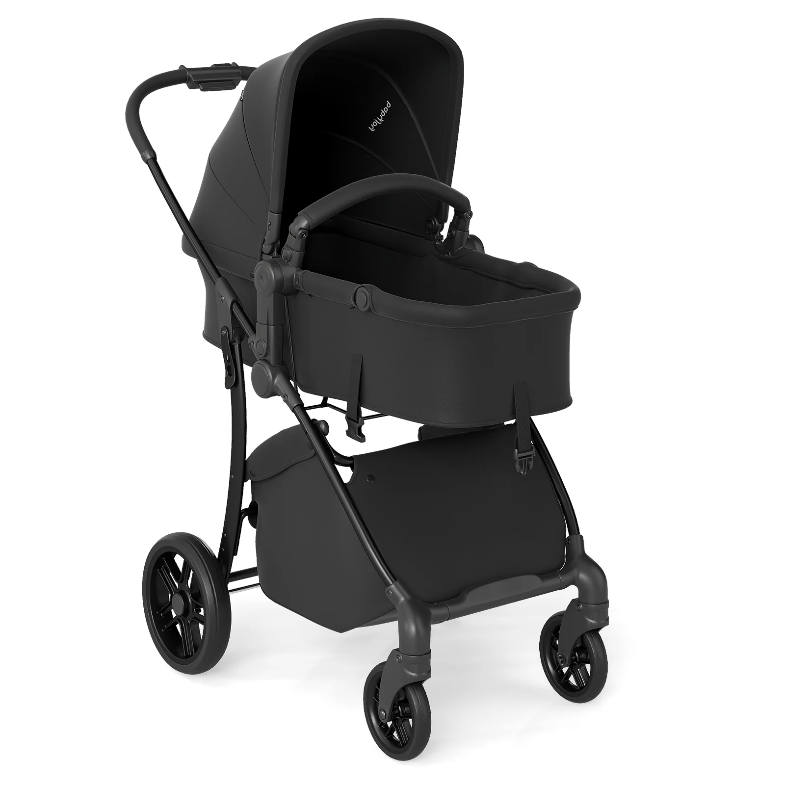 2-in-1 Baby Stroller with Bassinet Mode and Reversible Seat, Black - Image 4