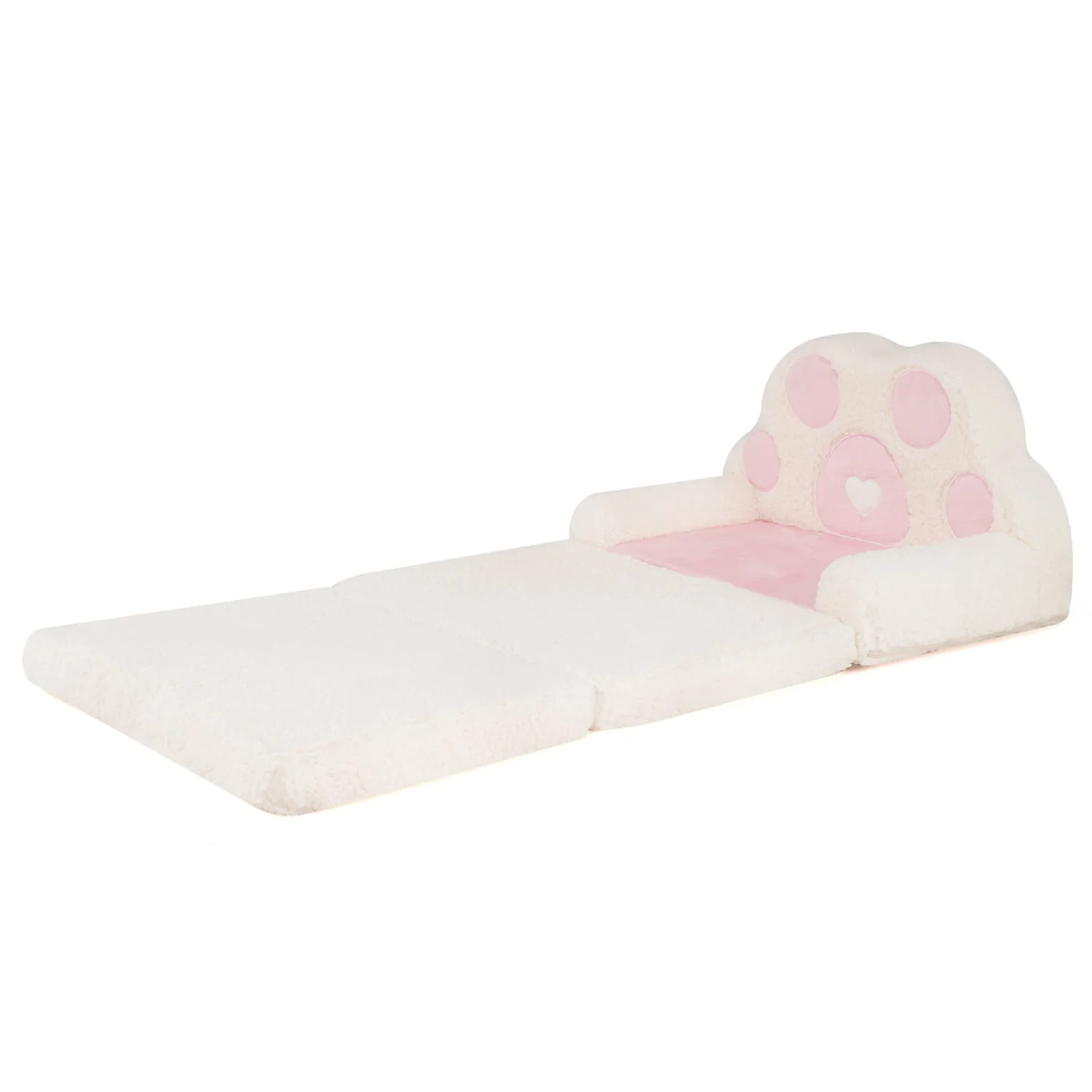 2-in-1 Convertible Kids Sofa to Lounger with Removable Cover, Pink - Image 4