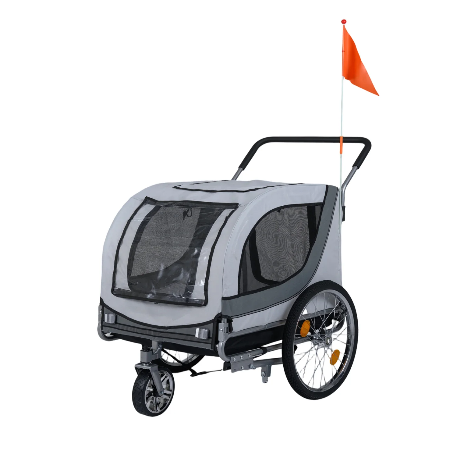 2-In-1 Dog Bike Trailer, Universal Bicycle Coupler, White - Image 2