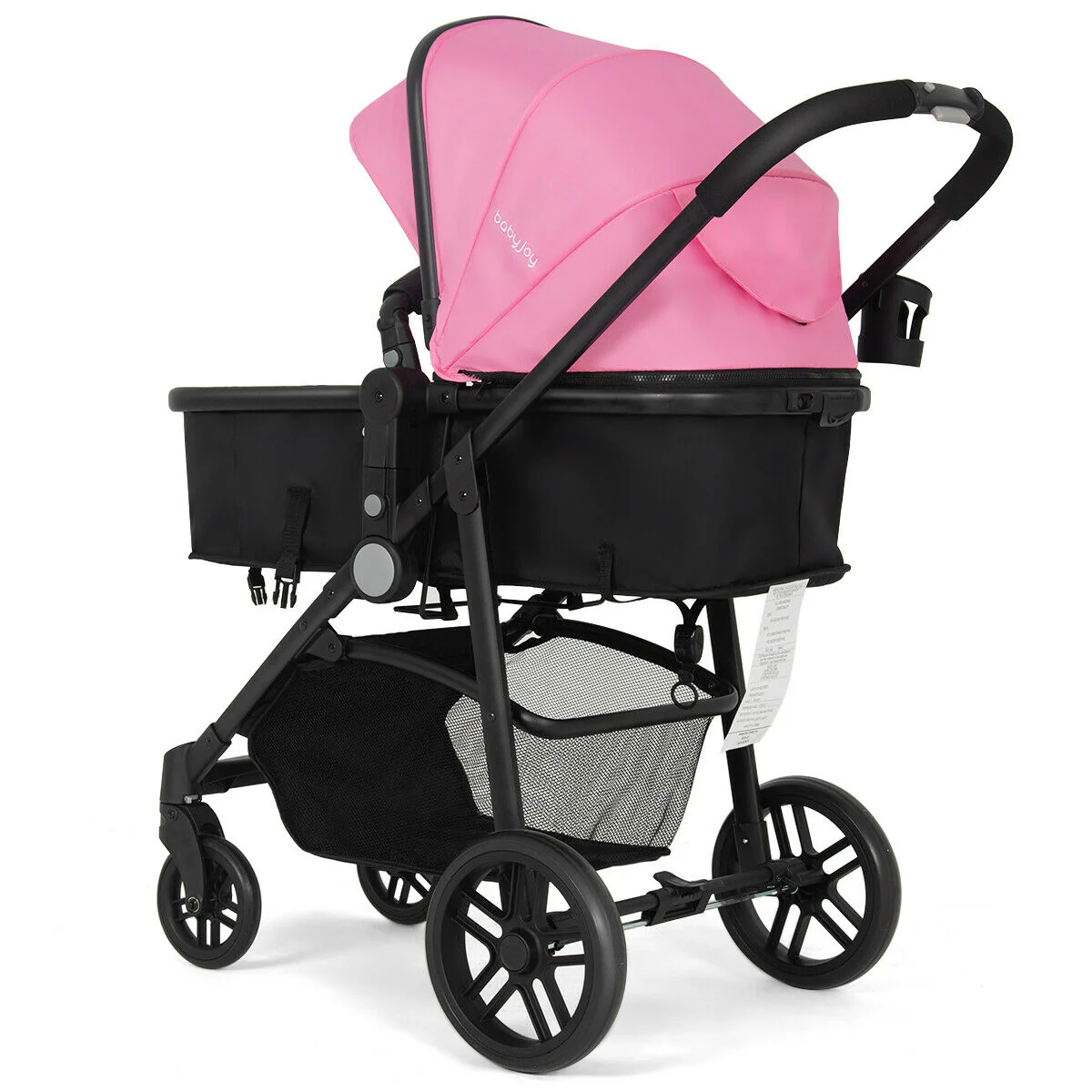 2 In 1 Foldable Newborn Baby Stroller, Pink - Image 4