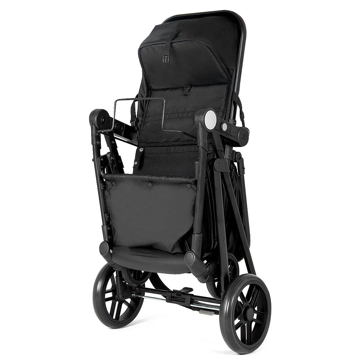 2 in 1 Foldable Pushchair Newborn Infant Baby Stroller, Black - Image 8
