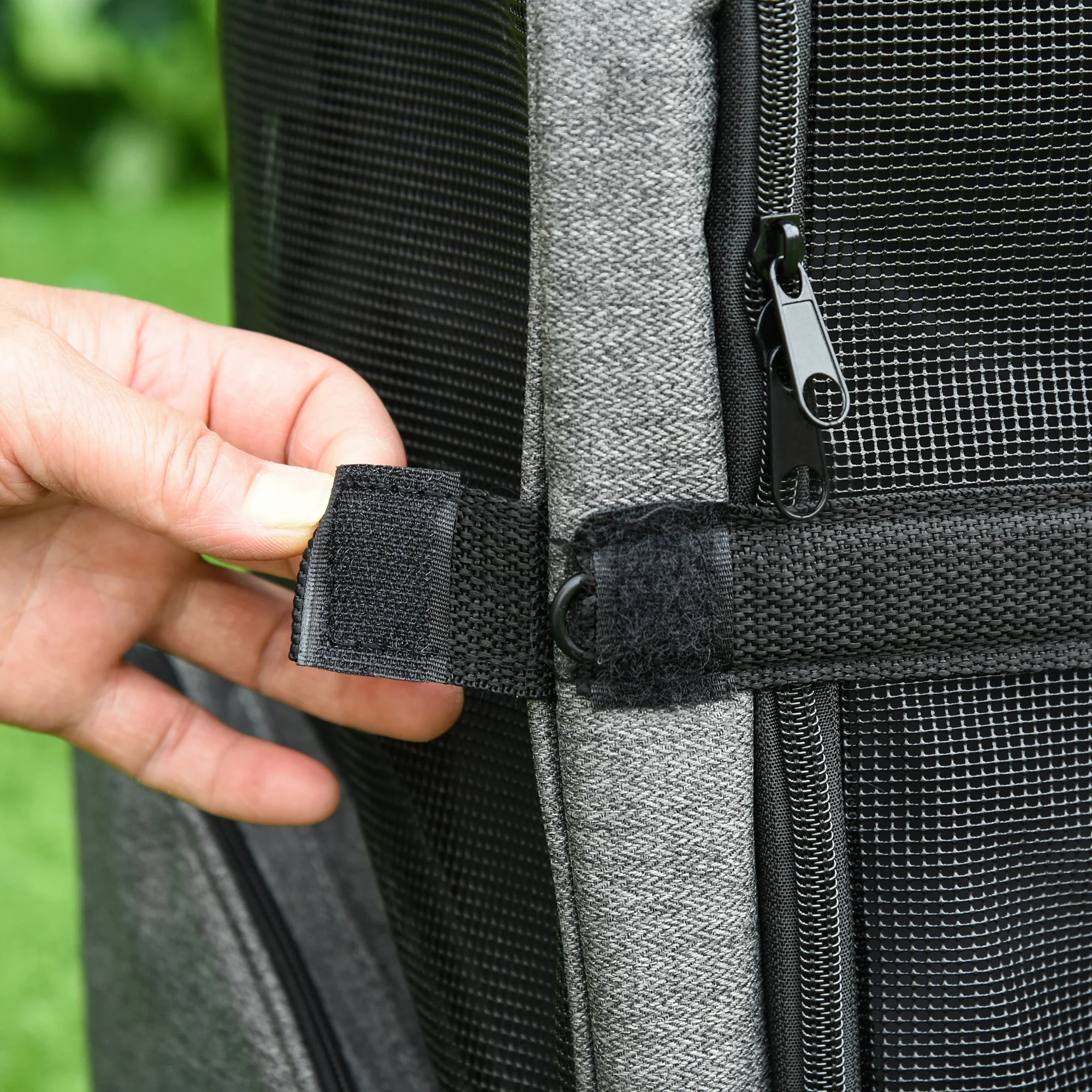 2-in-1 Pet Carrier Backpack, Rolling Wheel, Grey - Image 10