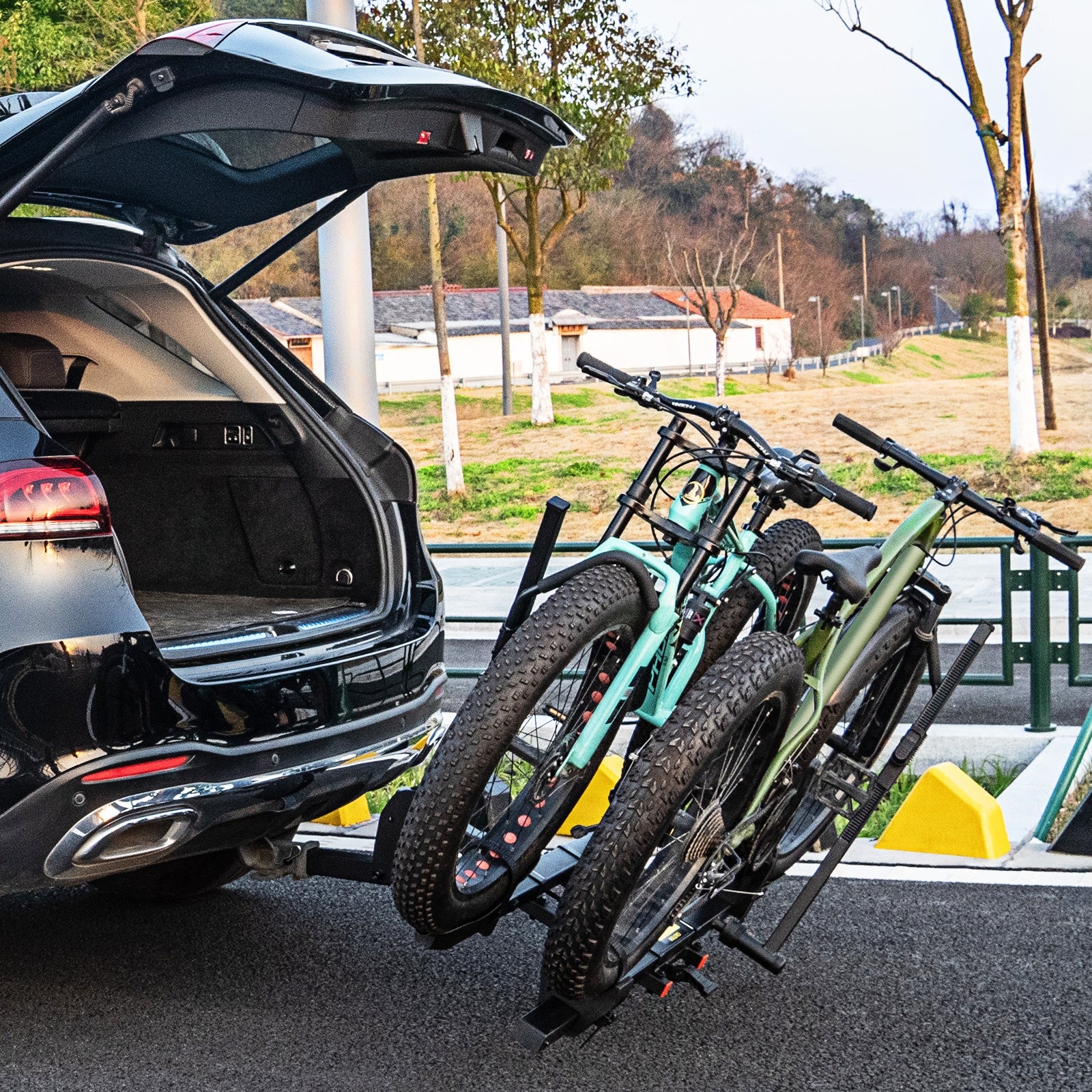 2 Inch Hitch Mount Bike Rack, 2-Bike Platform Carrier, Tilt-able Design, Black - Image 2