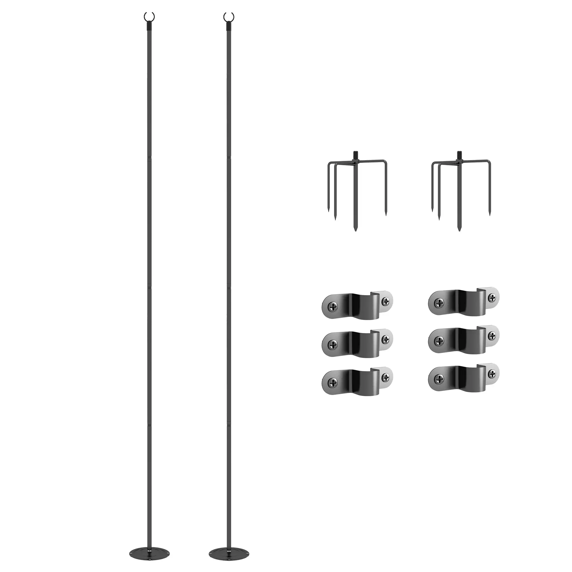 2 Pack 10' String Light Poles, Steel Hanging Stand, Black - Image 11