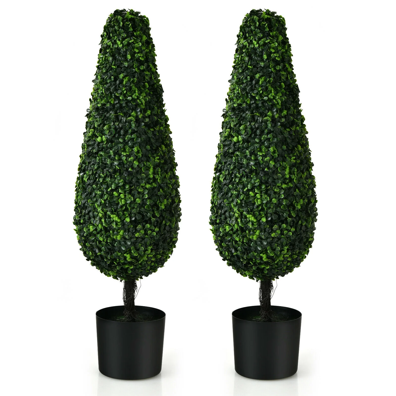 2 Pack 3 Feet Artificial Tower Tree, UV Resistant, Indoor Outdoor, Green - Image 4