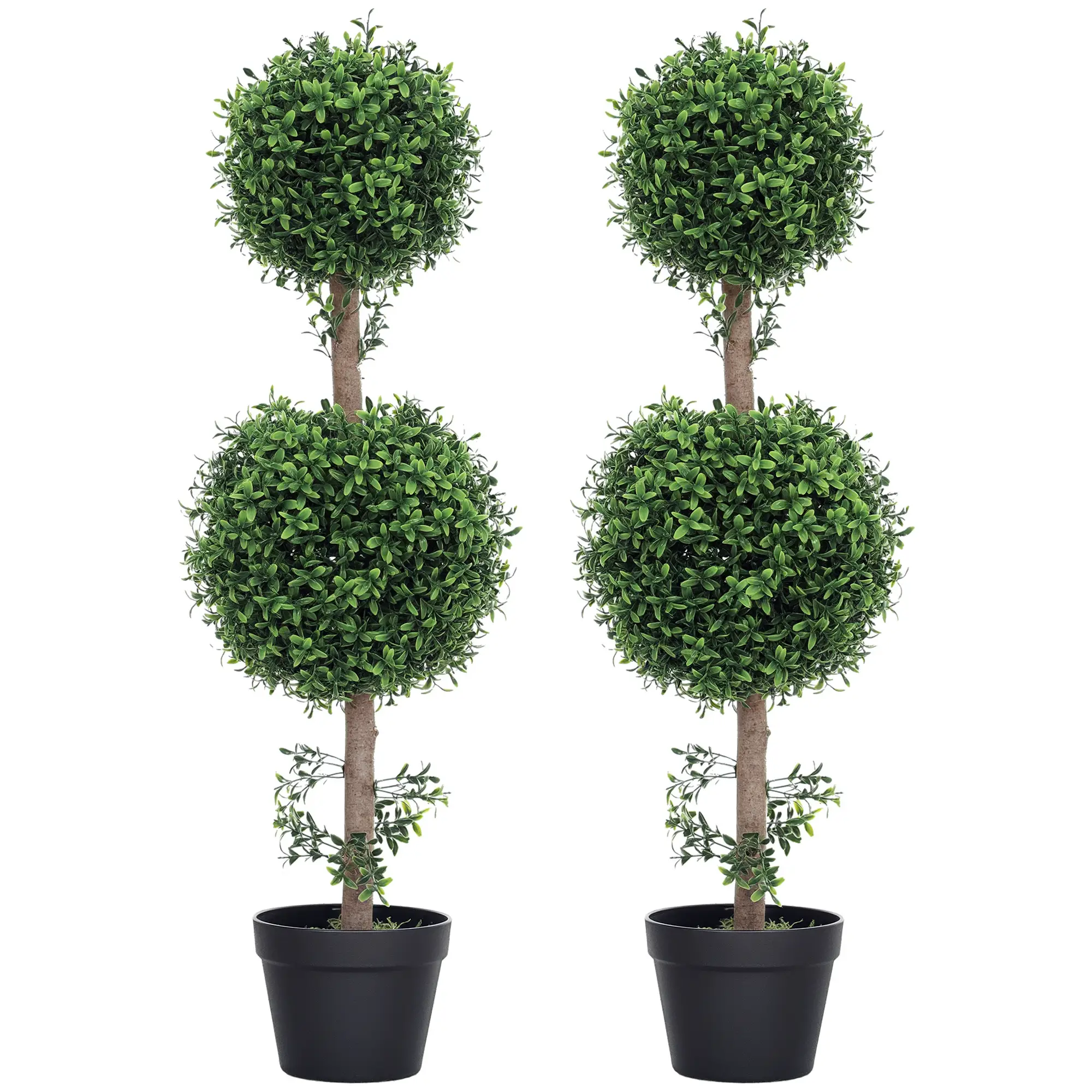 2 Pack 36.1" Artificial Boxwood Topiary Ball Trees, With Pot, Green - Image 11