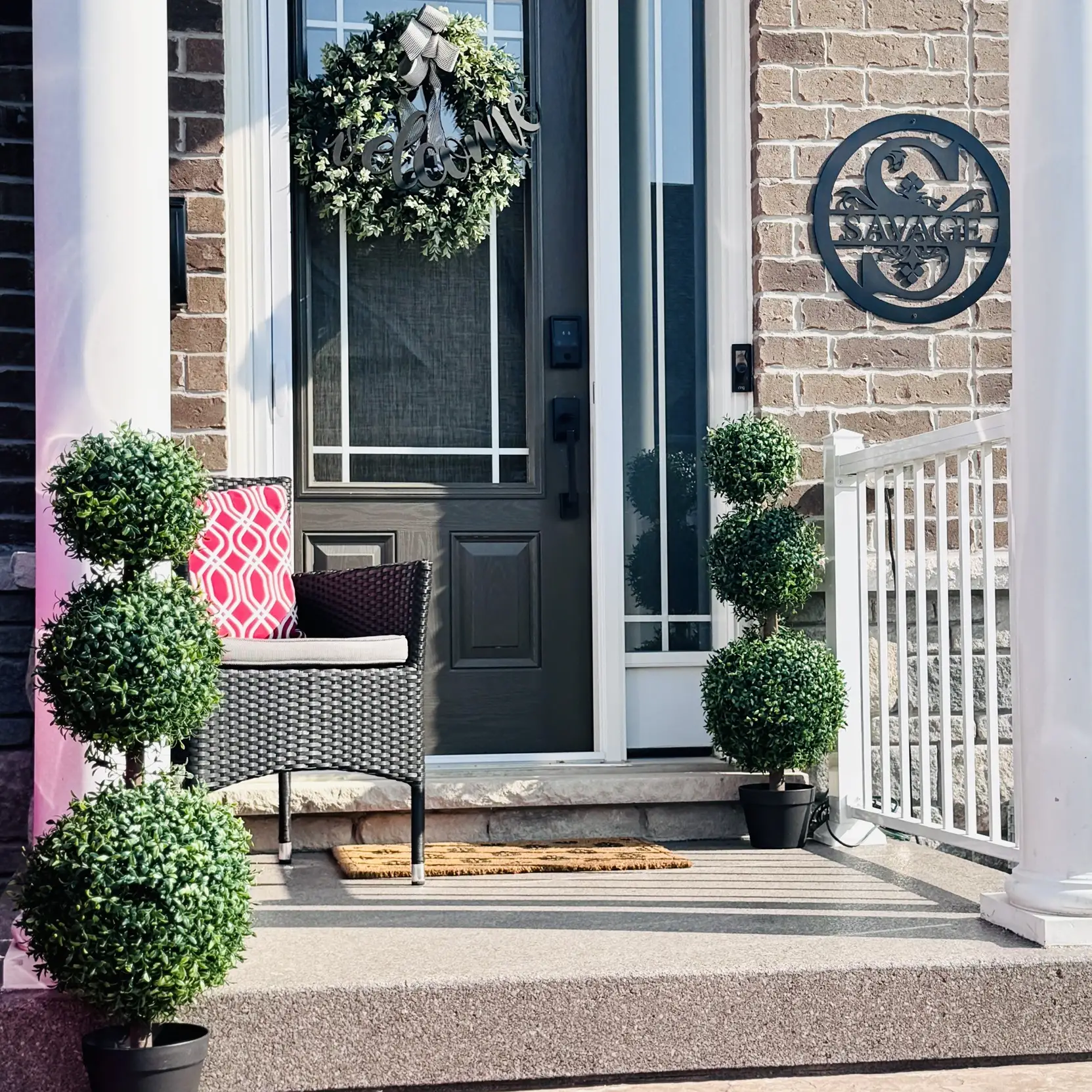 2 Pack 40" Artificial Boxwood Topiary Ball Trees, Indoor Outdoor, Green - Image 12