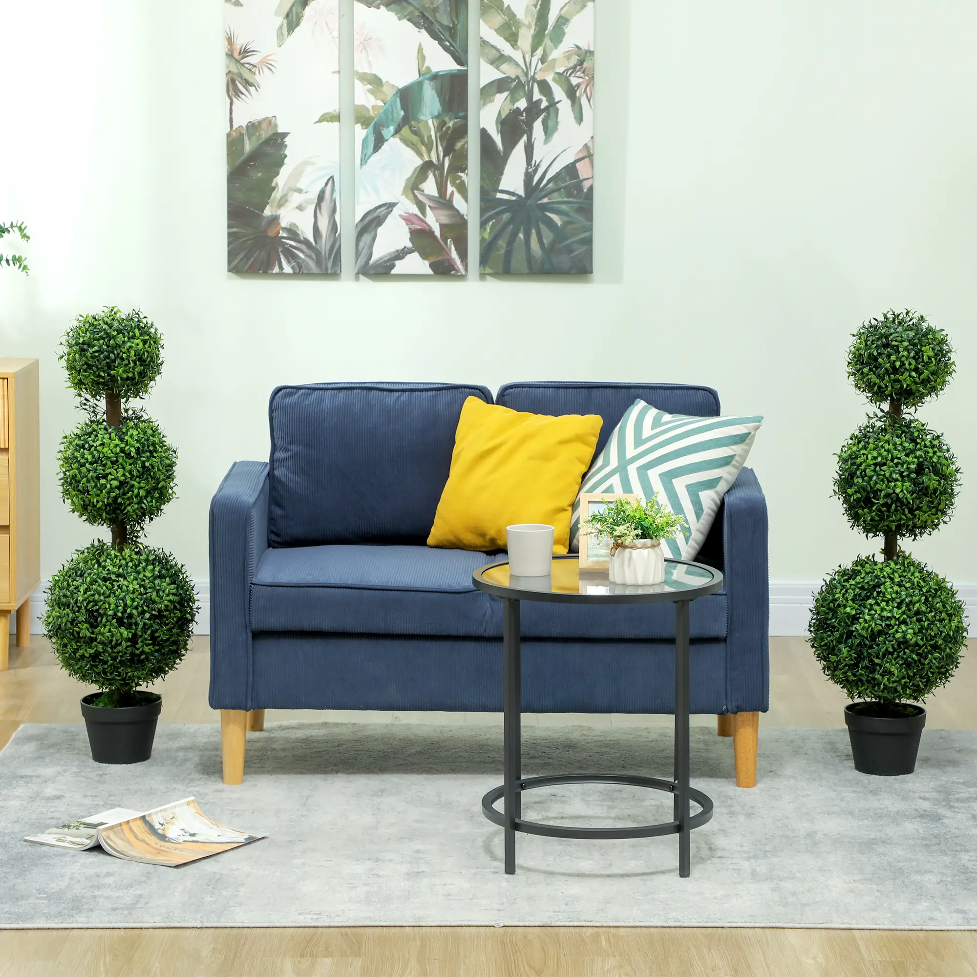 2 Pack 40" Artificial Boxwood Topiary Ball Trees, Indoor Outdoor, Green - Image 7