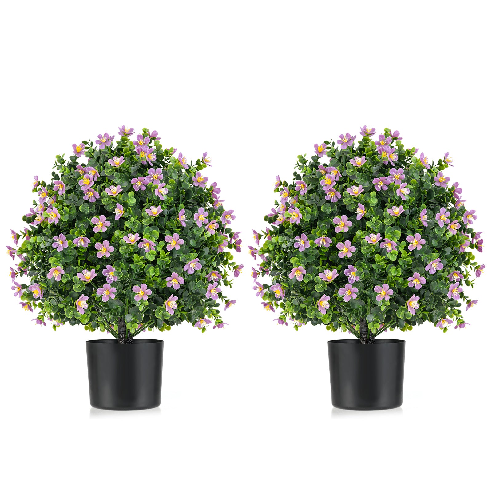 2 Pack Artificial Boxwood Topiary Ball Tree, Purple - Image 4