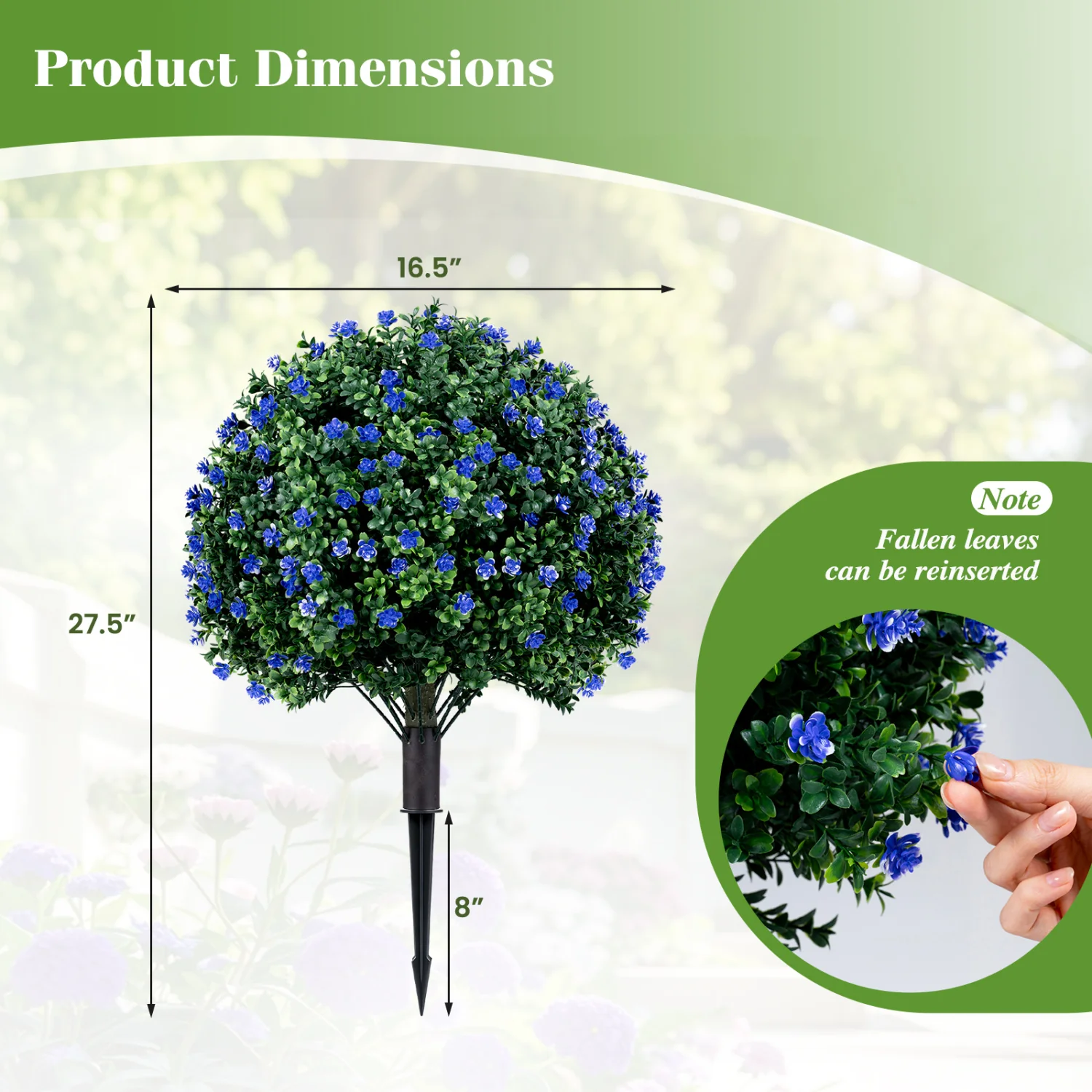 2 Pack Artificial Camellia Boxwood Topiary Ball Trees - Image 5