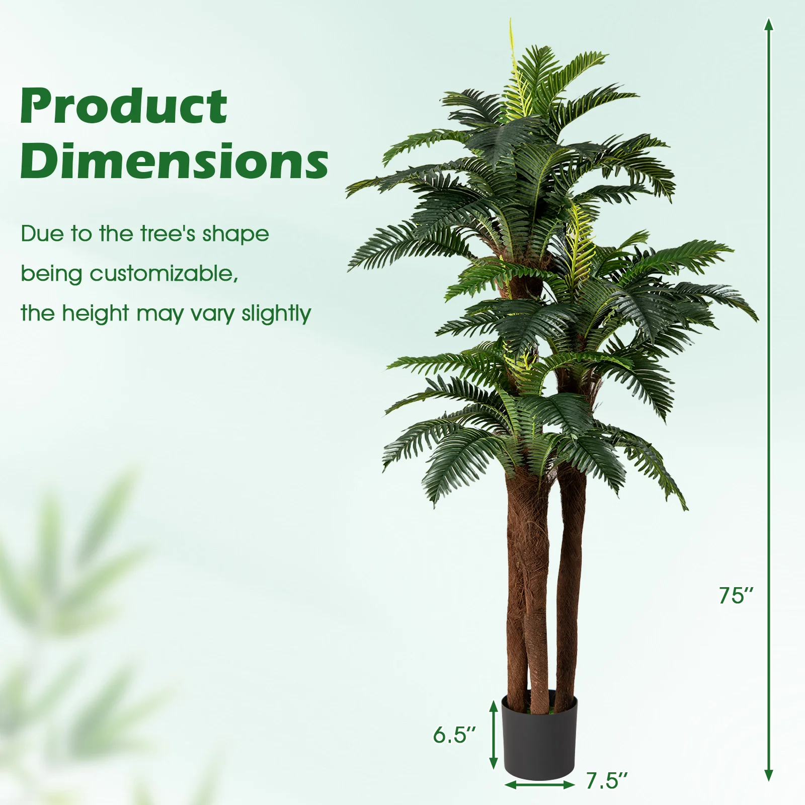 2 Pack Artificial Palm Tree 6.3 ft Tall with Adjustable Leaves - Image 6