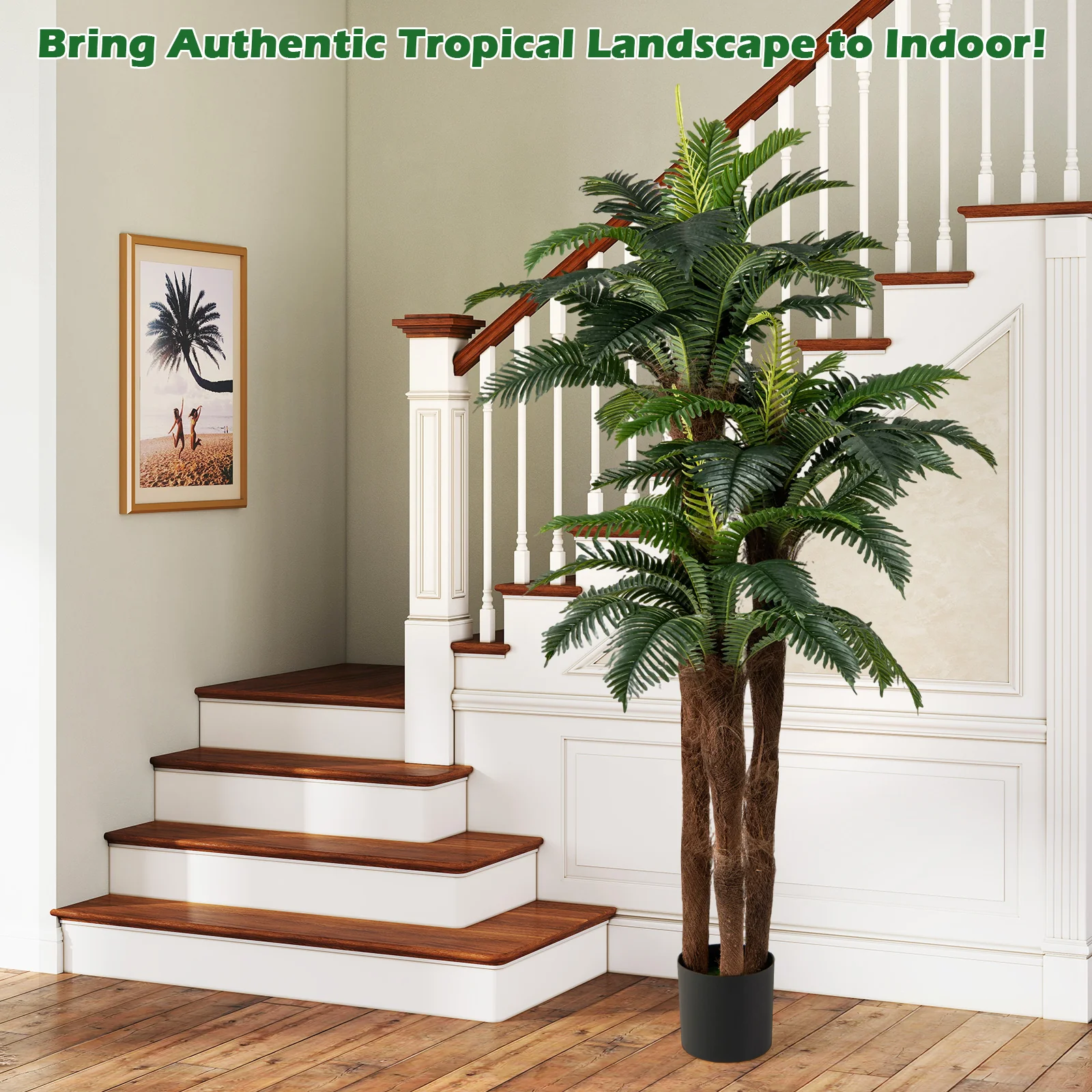 2 Pack Artificial Palm Tree 6.3 ft Tall with Adjustable Leaves - Image 7