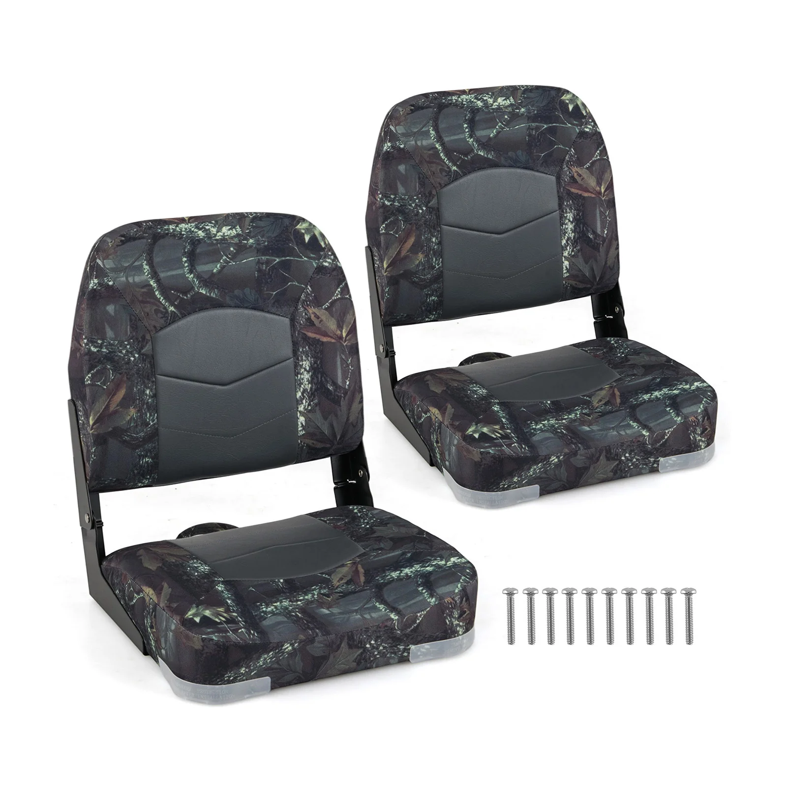 2-Pack Boat Seats with Thick Sponge Padding, Camouflage - Image 4