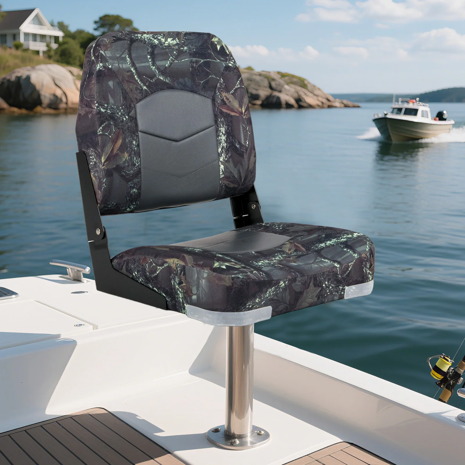 2-Pack Boat Seats with Thick Sponge Padding, Camouflage - Image 6