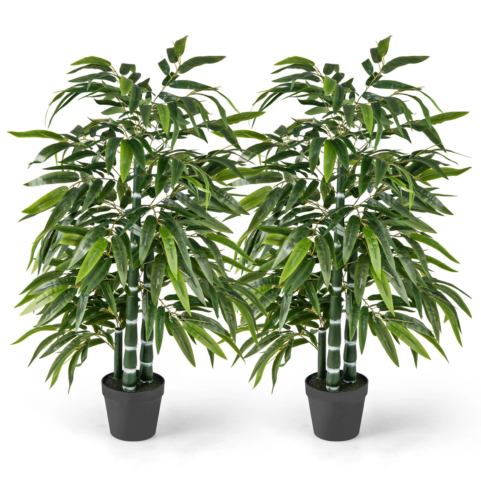 2 Pack Fake Bamboo Tree, 3 PE Trunk, Green