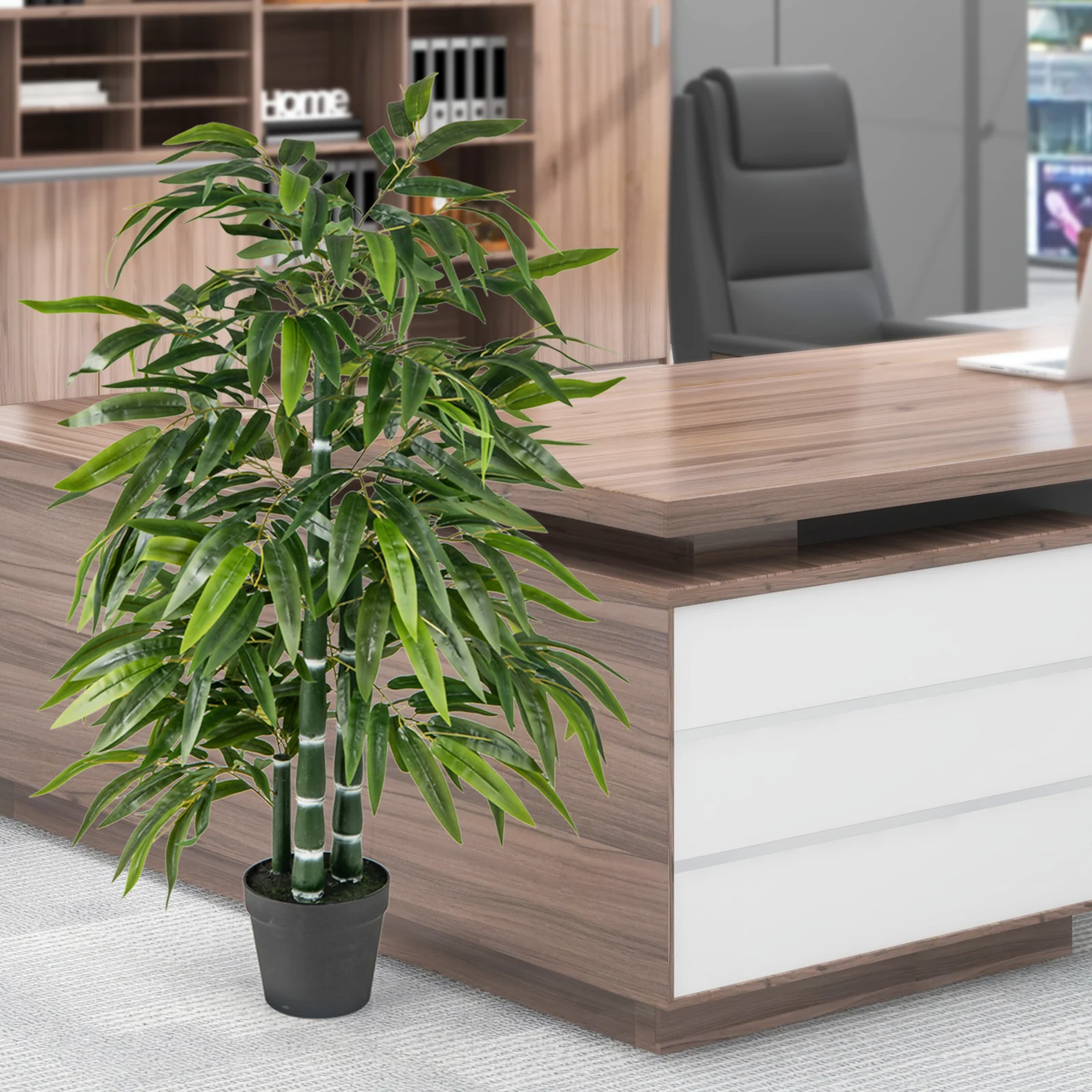 2 Pack Fake Bamboo Tree, 3 PE Trunk, Green - Image 6