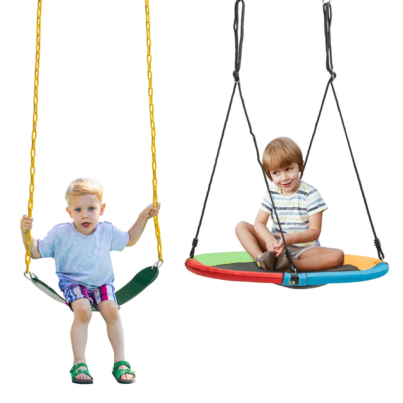 2-Pack Swing Seat Replacement, Saucer Tree Swing, Multicolor - Image 5