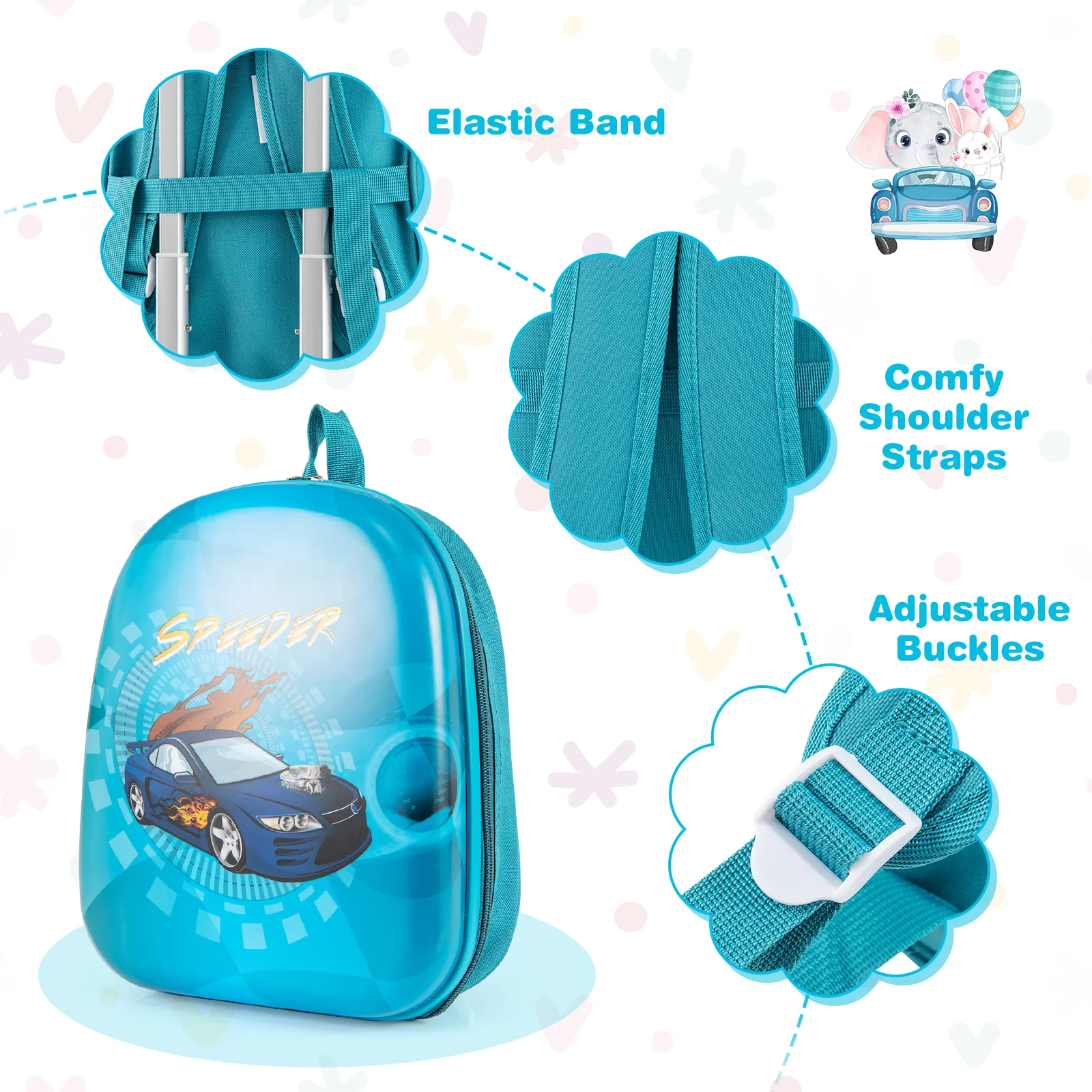 2 PCS Kid Luggage Set, Spinner Wheels, Navy - Image 9