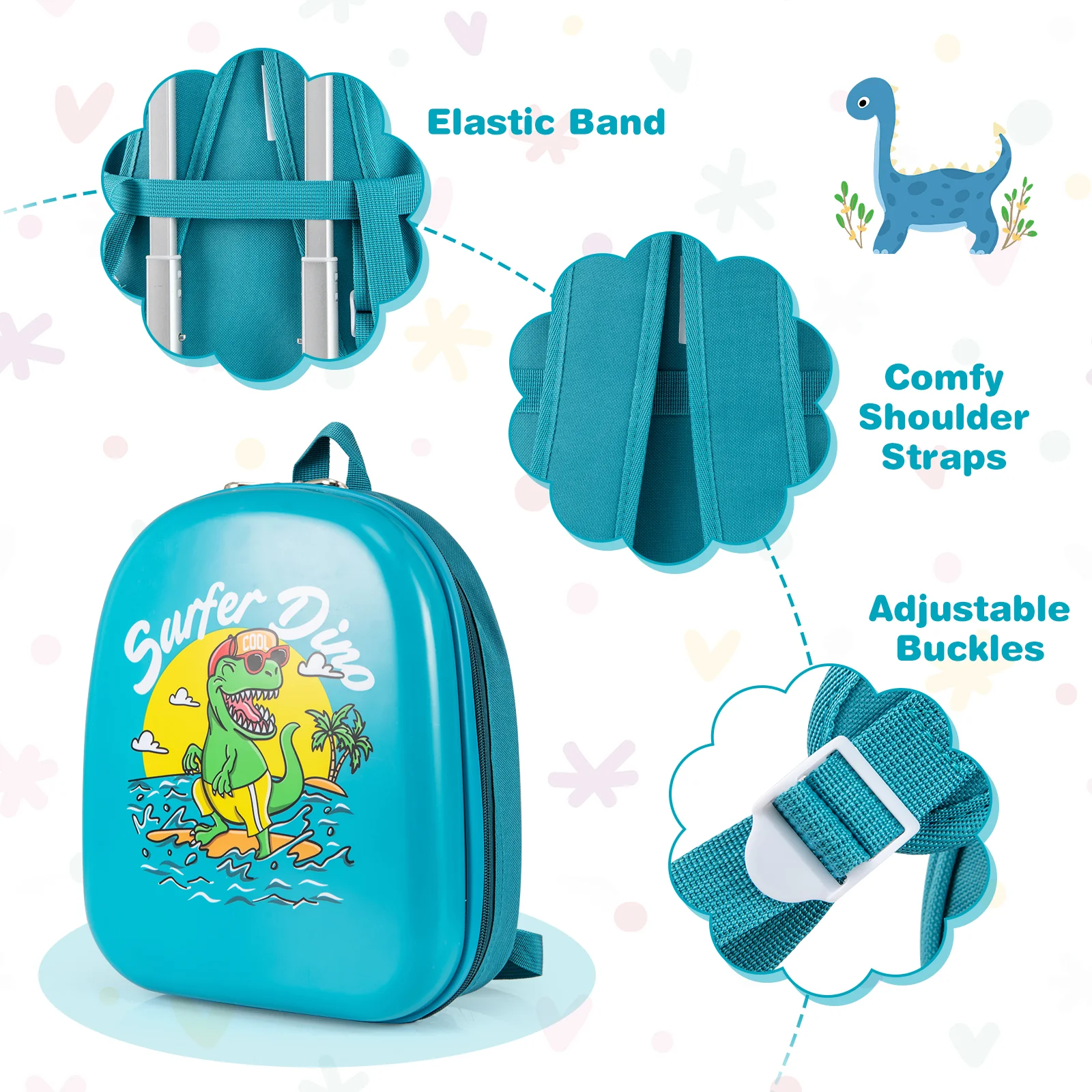 2 PCS Kid Luggage Set With Spinner Wheels, Blue - Image 10