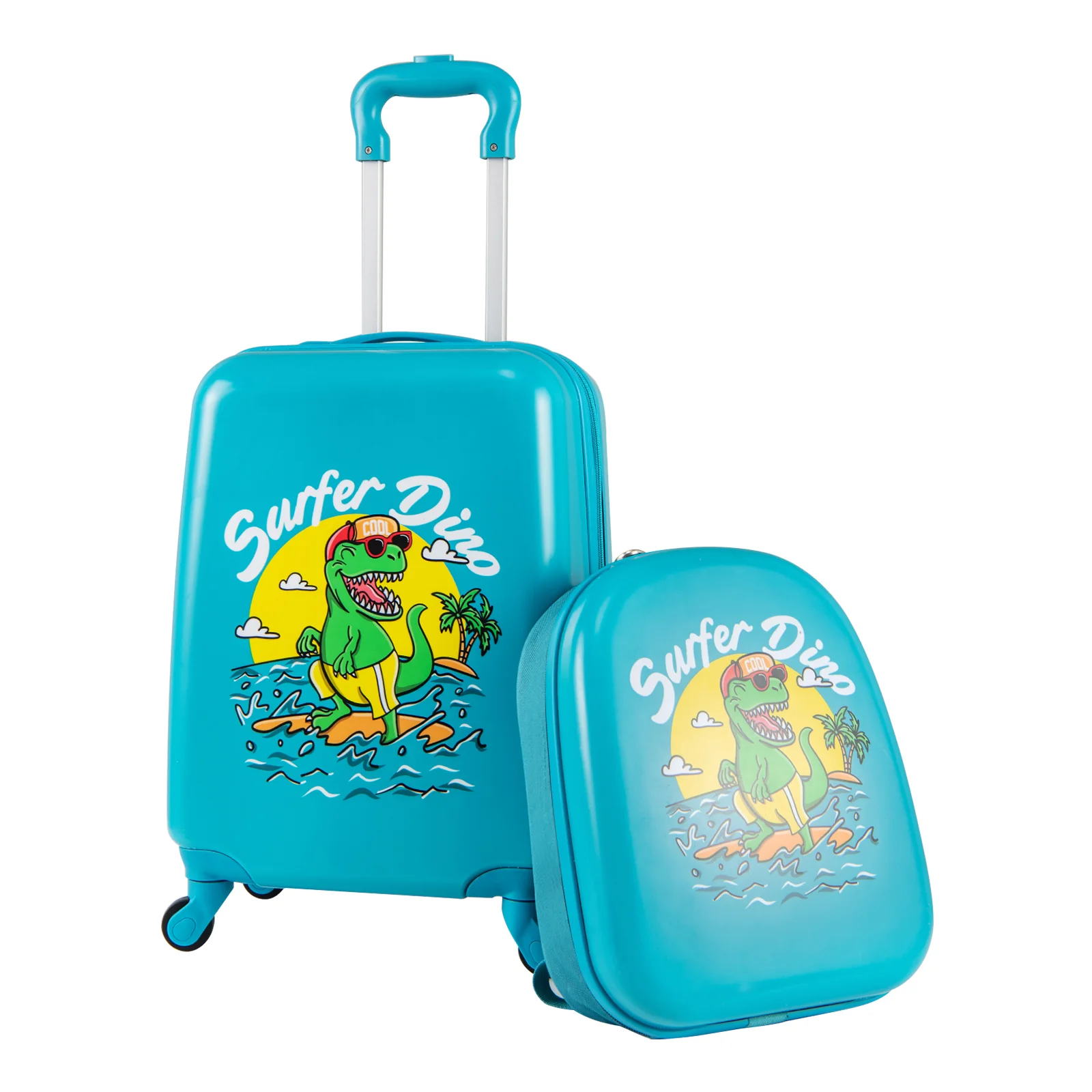 2 PCS Kid Luggage Set With Spinner Wheels, Blue - Image 3