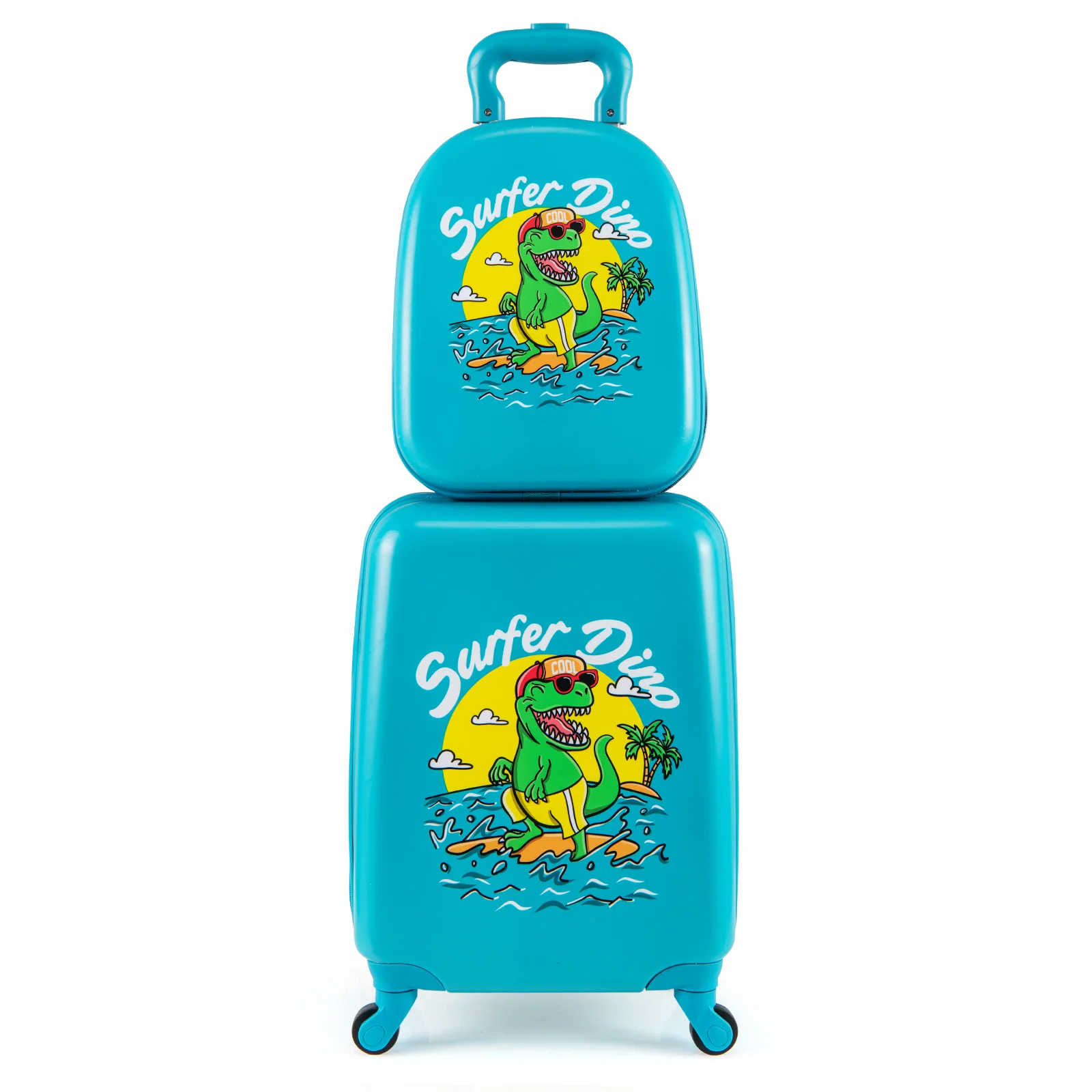 2 PCS Kid Luggage Set With Spinner Wheels, Blue - Image 4