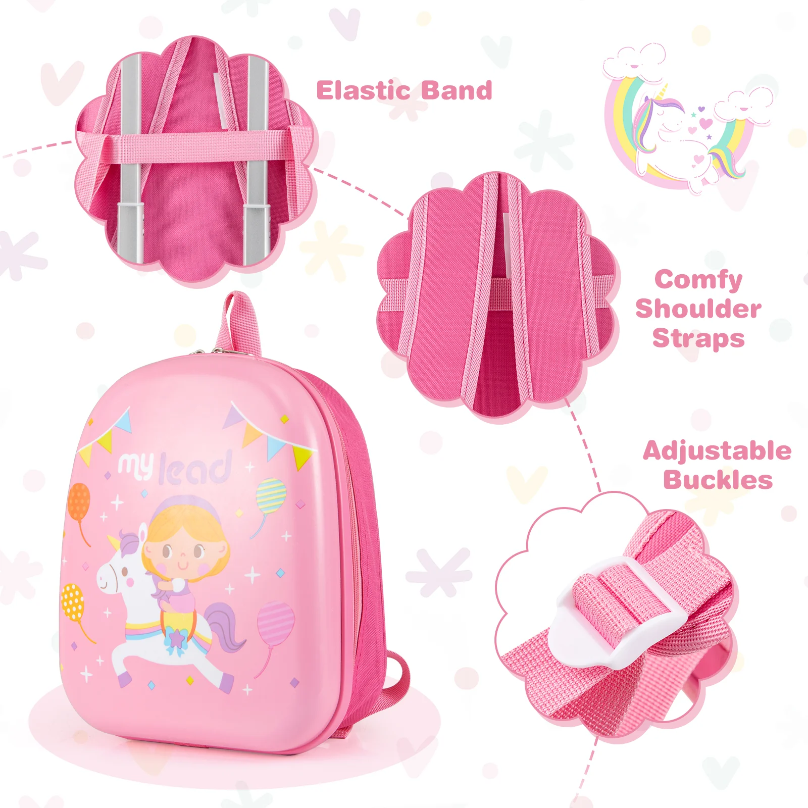 2 PCS Kid Luggage Set With Spinner Wheels, Pink - Image 9