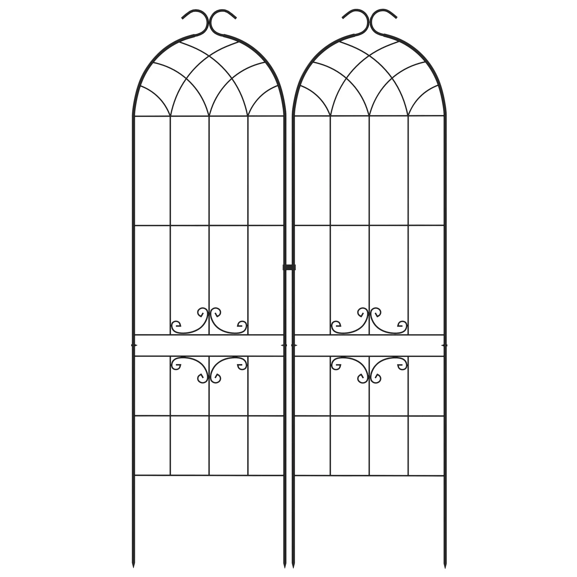 2 Pcs Metal Garden Trellis for Climbing Plants, Outdoor Plant Support