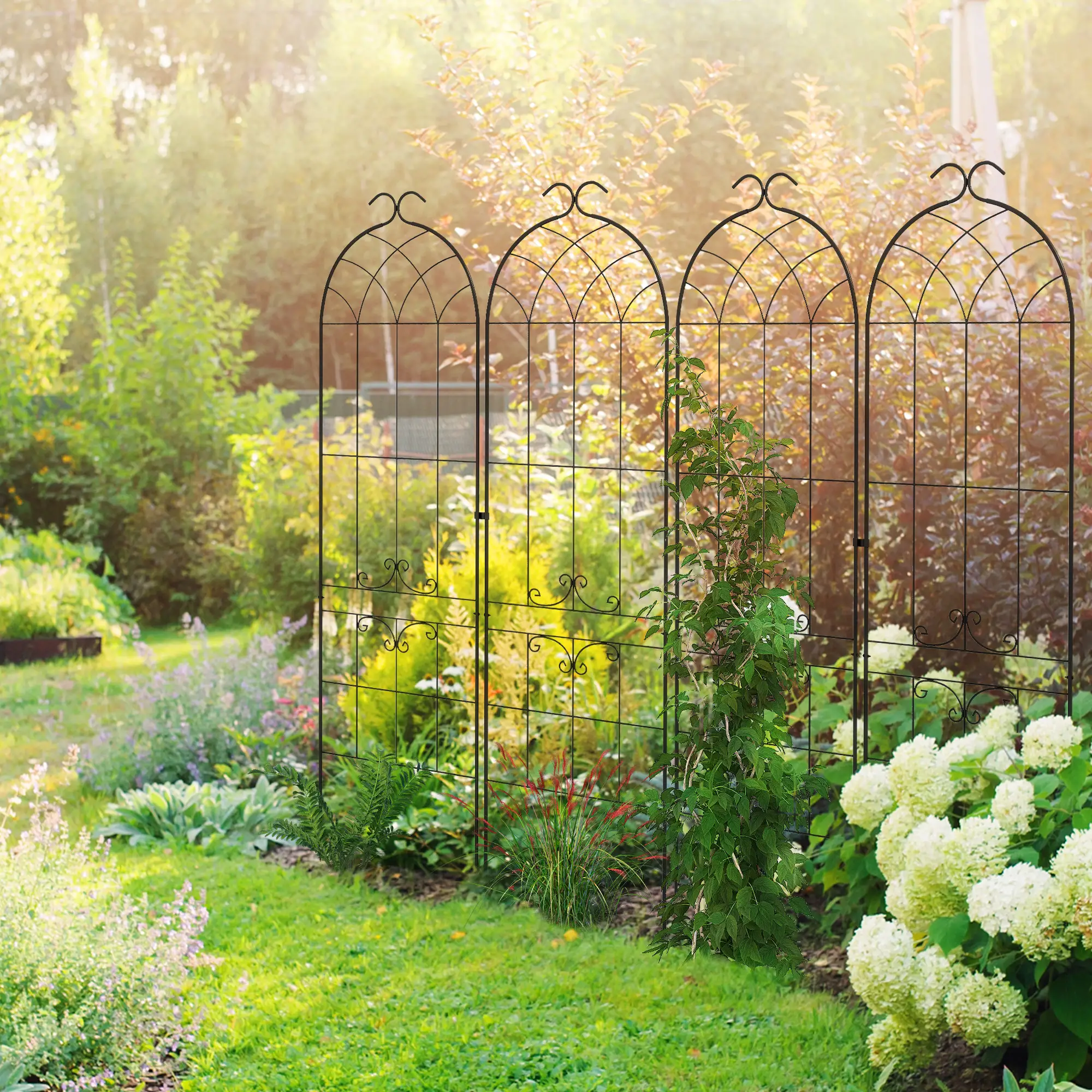 2 Pcs Metal Garden Trellis for Climbing Plants, Outdoor Plant Support - Image 8