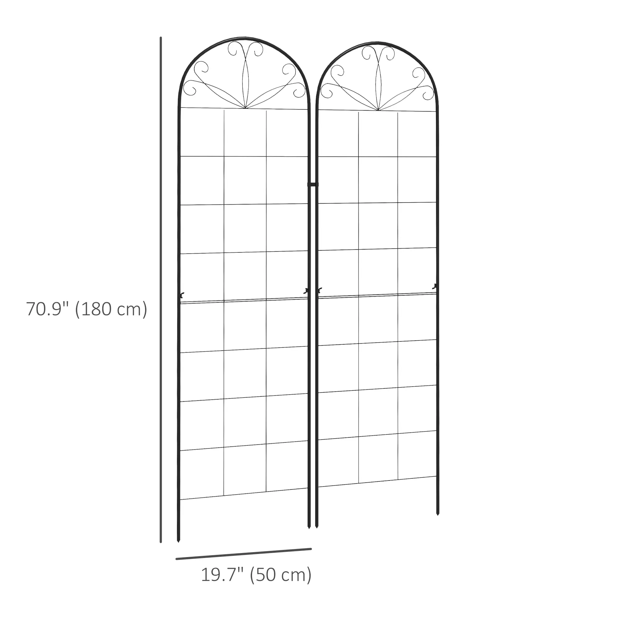 2 Pcs Metal Garden Trellis, Outdoor Plant Support for Climbing Plants - Image 3