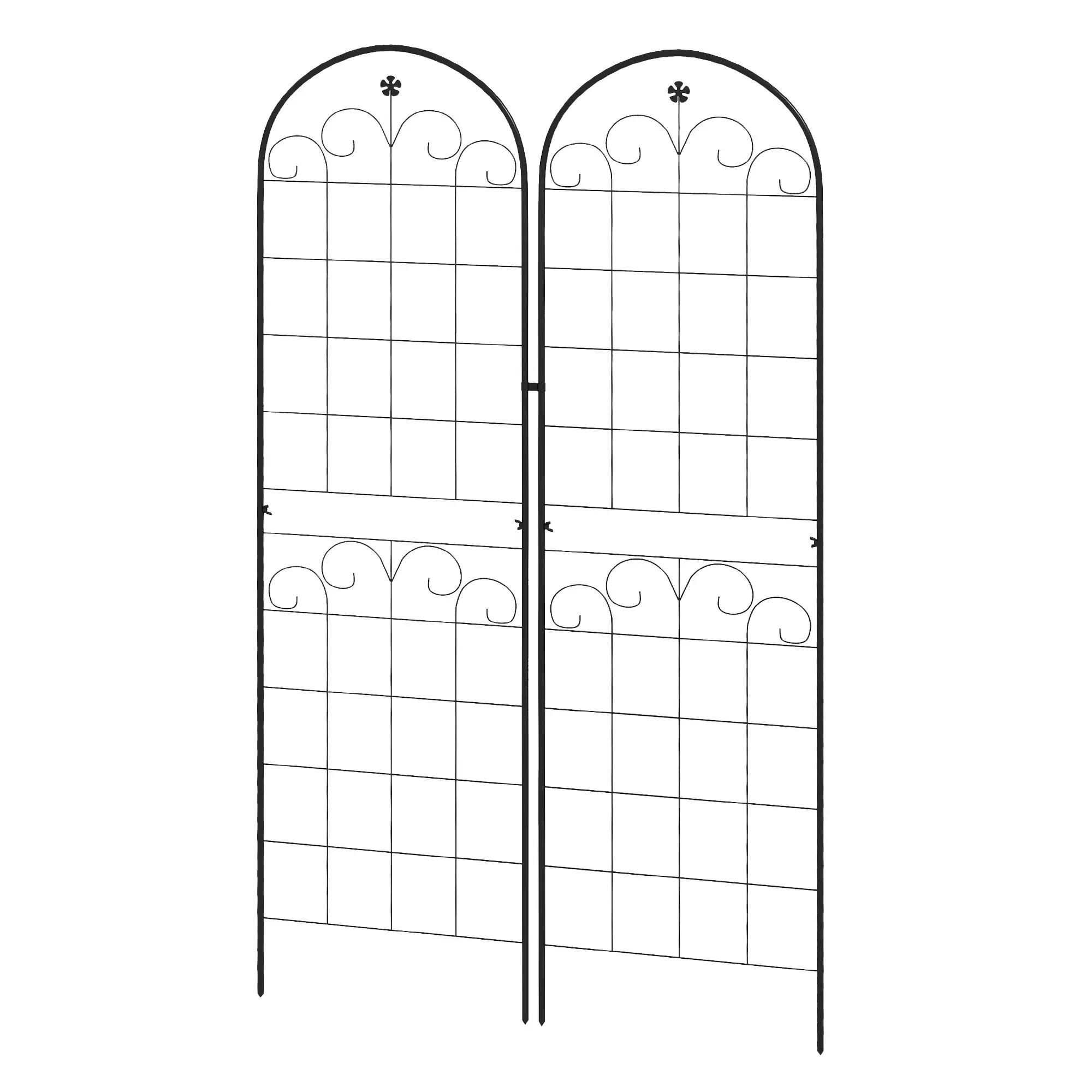 2 Pcs Metal Garden Trellis, Outdoor Plant Support, Patio Lawn Backyard - Image 11