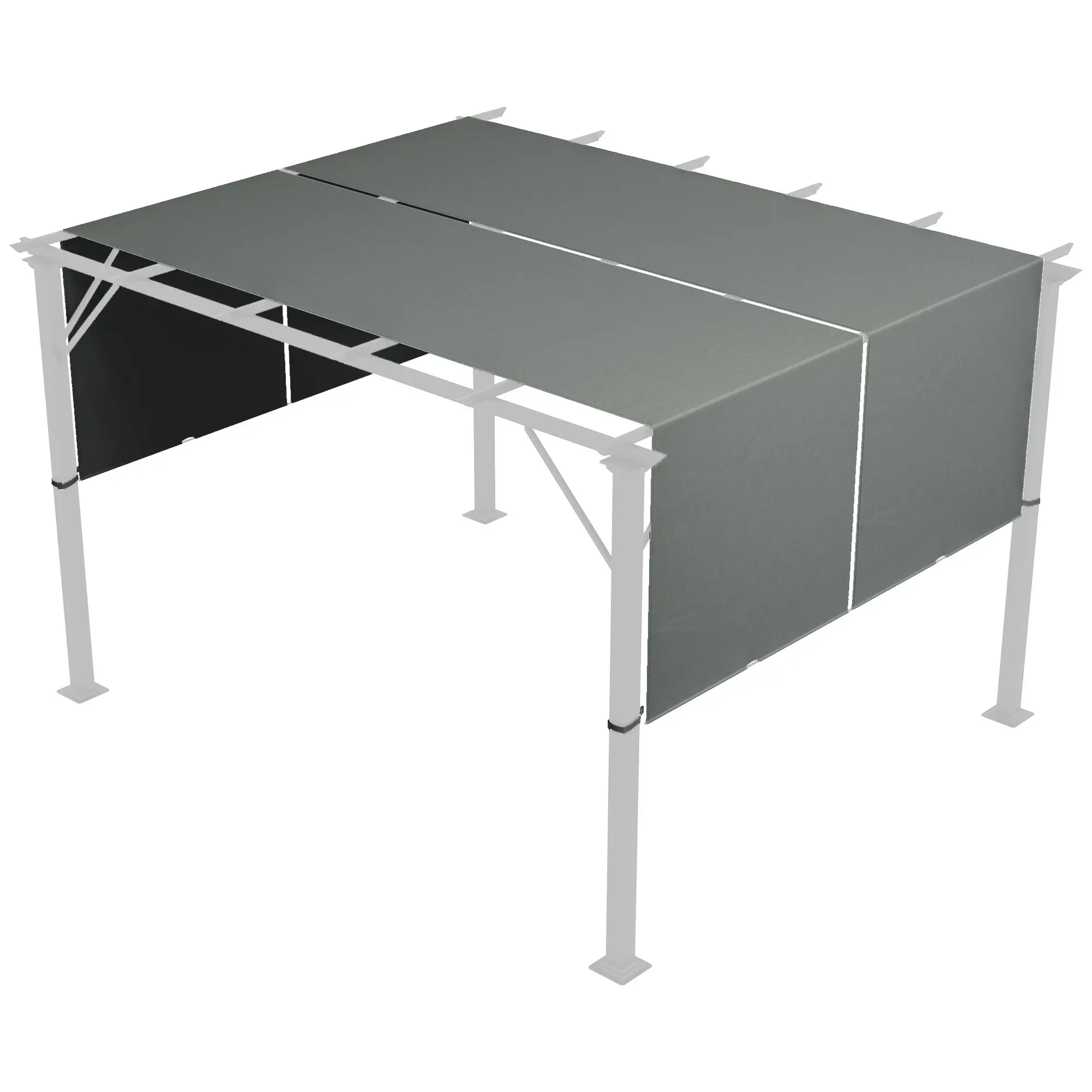 2 Pcs UV Protection Pergola Canopy, 10' x 10', Dark Grey