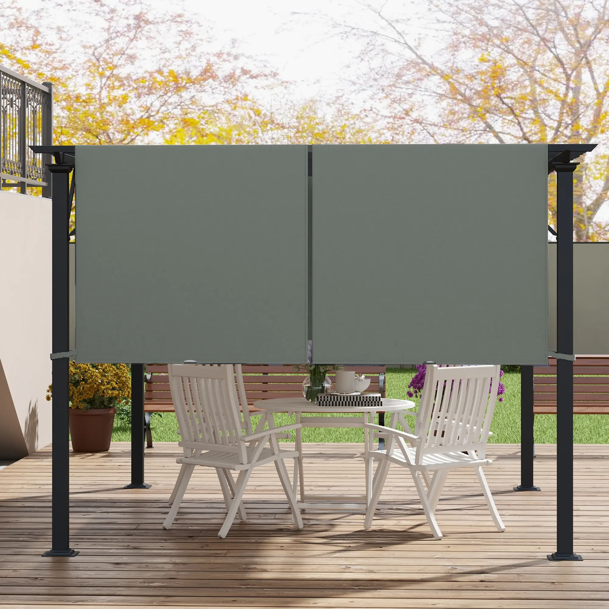 2 Pcs UV Protection Pergola Canopy, 10' x 10', Dark Grey - Image 10