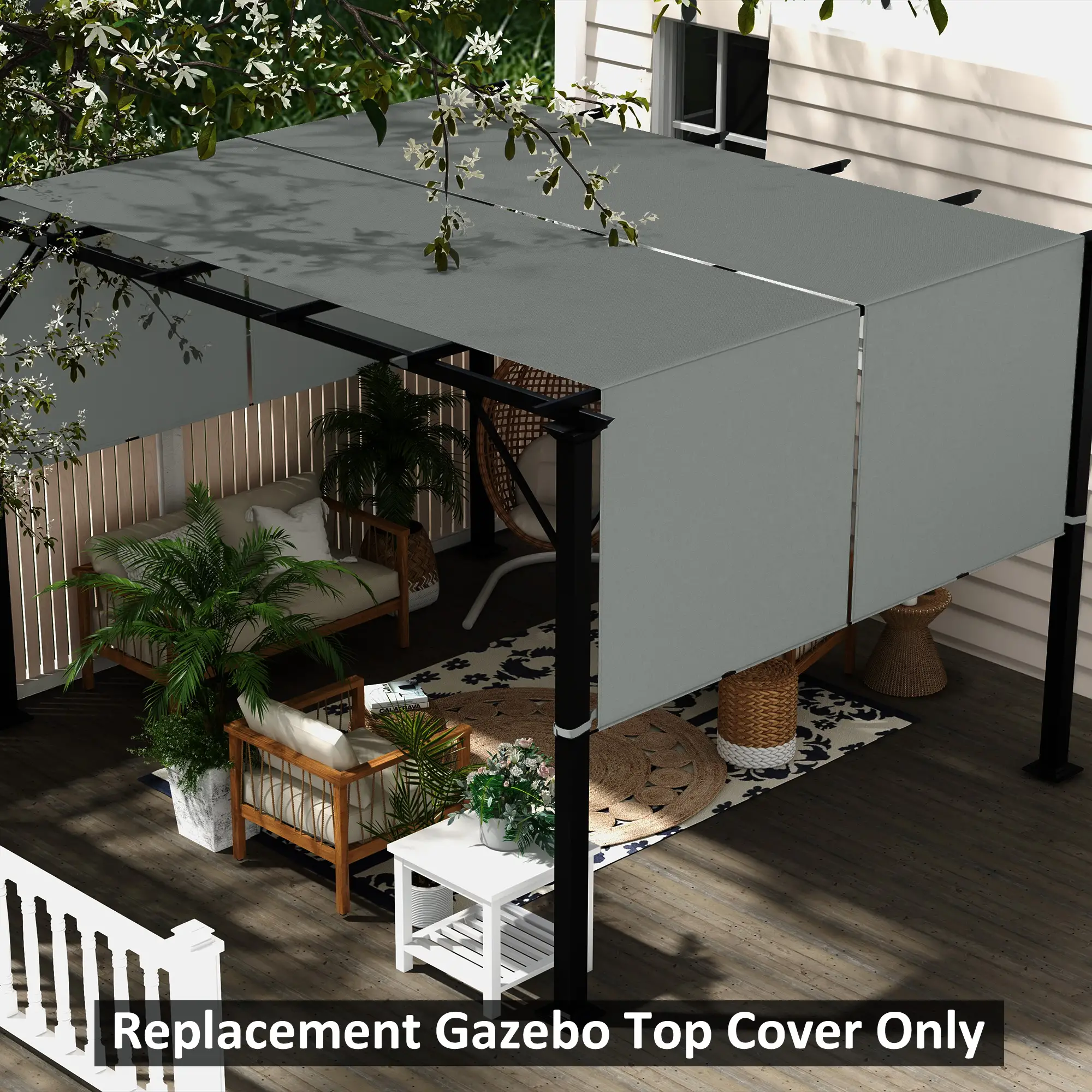 2 Pcs UV Protection Pergola Canopy, 10' x 10', Dark Grey - Image 8