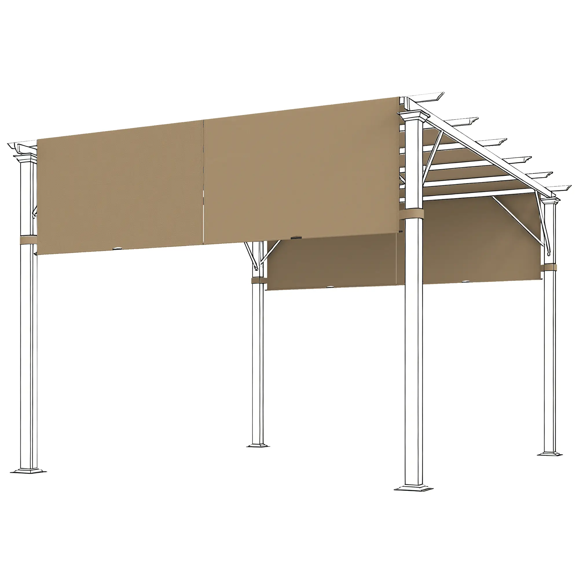 2 Pcs UV Protection Pergola Replacement Canopy, 10' x 10', Sand - Image 11
