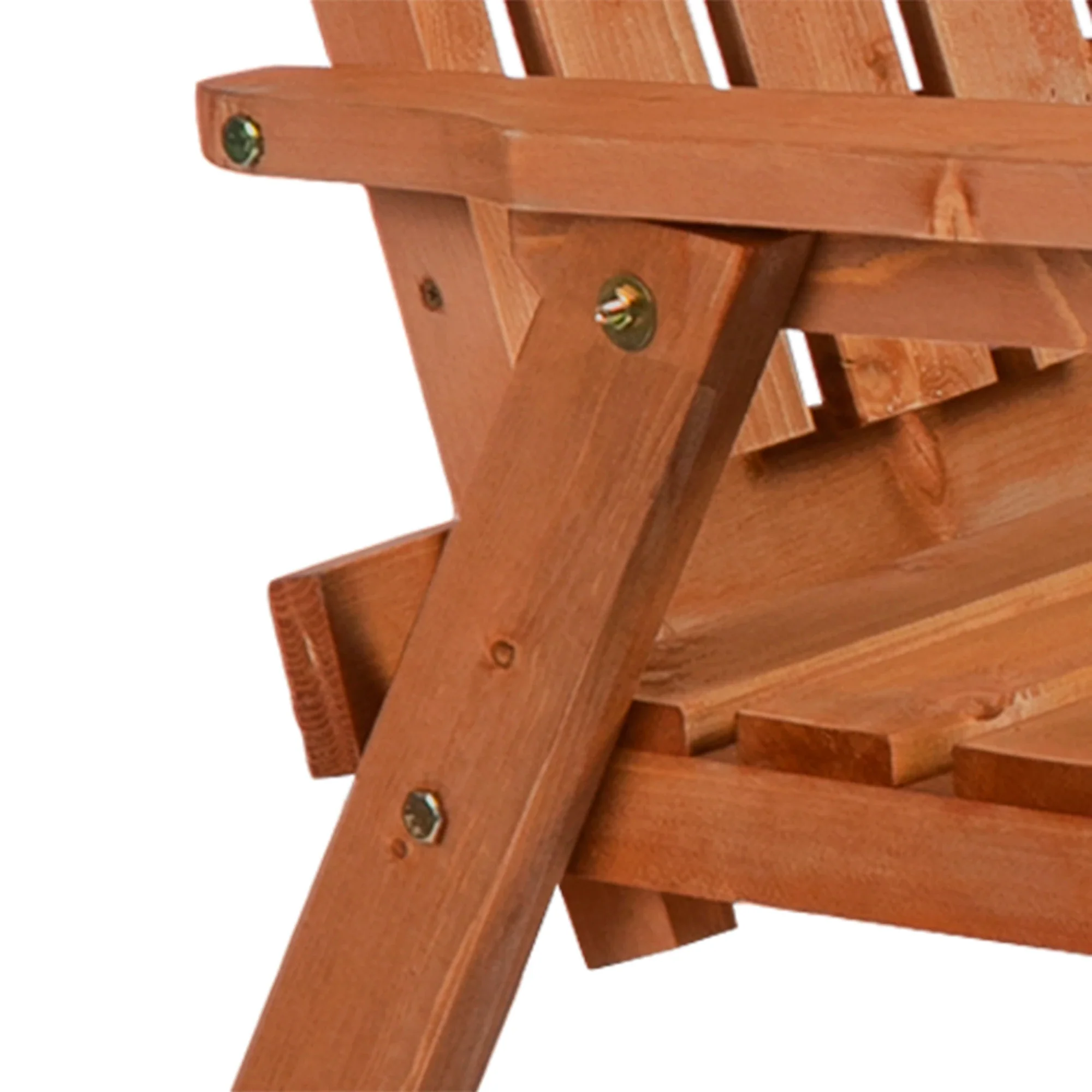 2-Person Garden Bench with Table, Umbrella Hole, Wooden Slat Design, Orange - Image 9