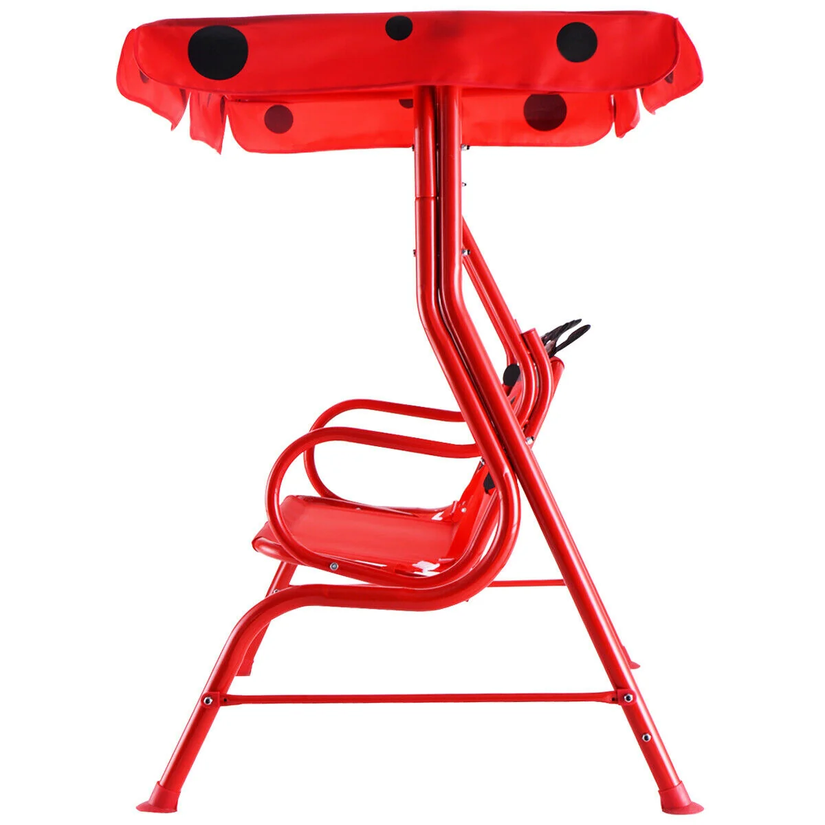 2 Person Kids Patio Swing Bench, Red - Image 8