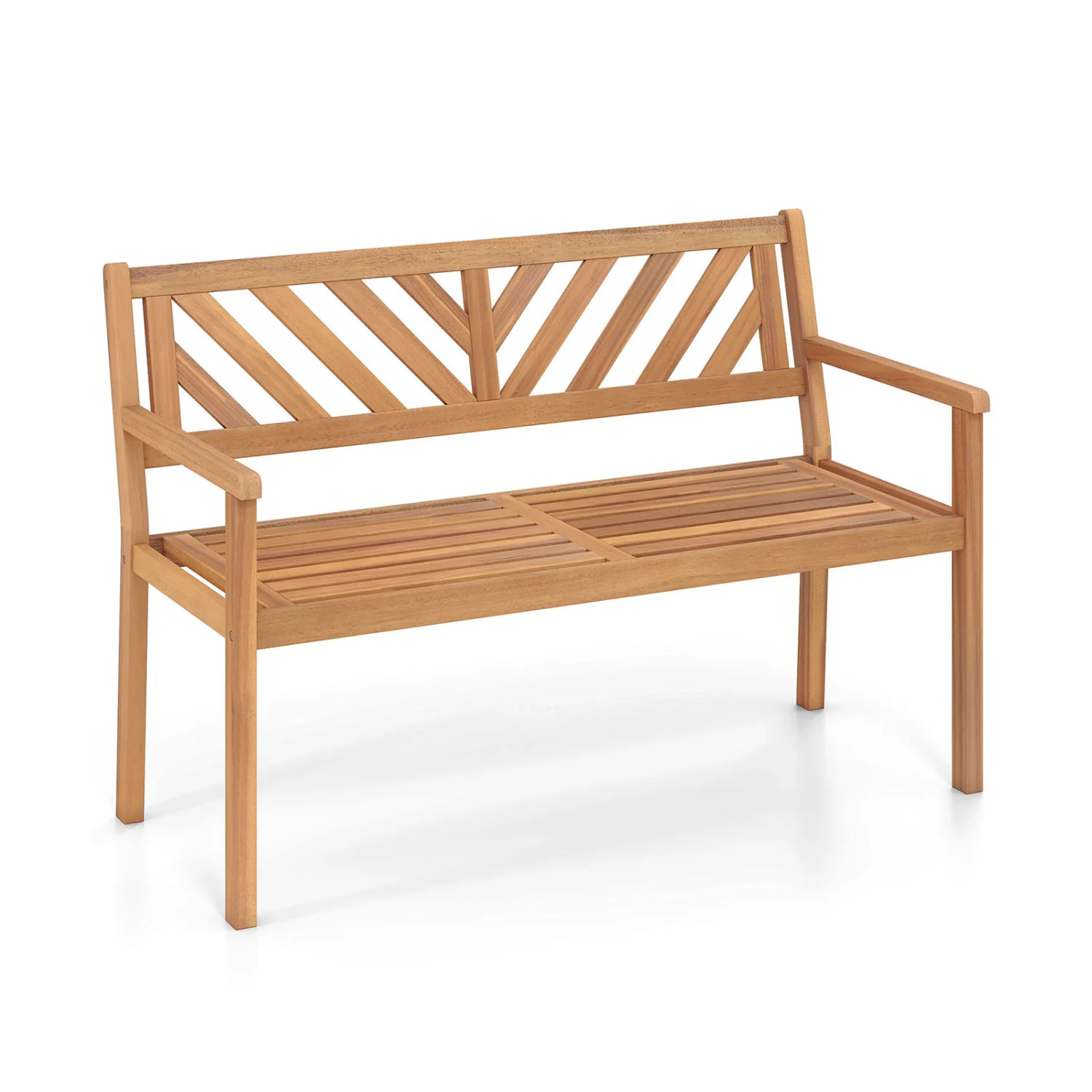 2-Person Patio Acacia Wood Garden Chair, Teak