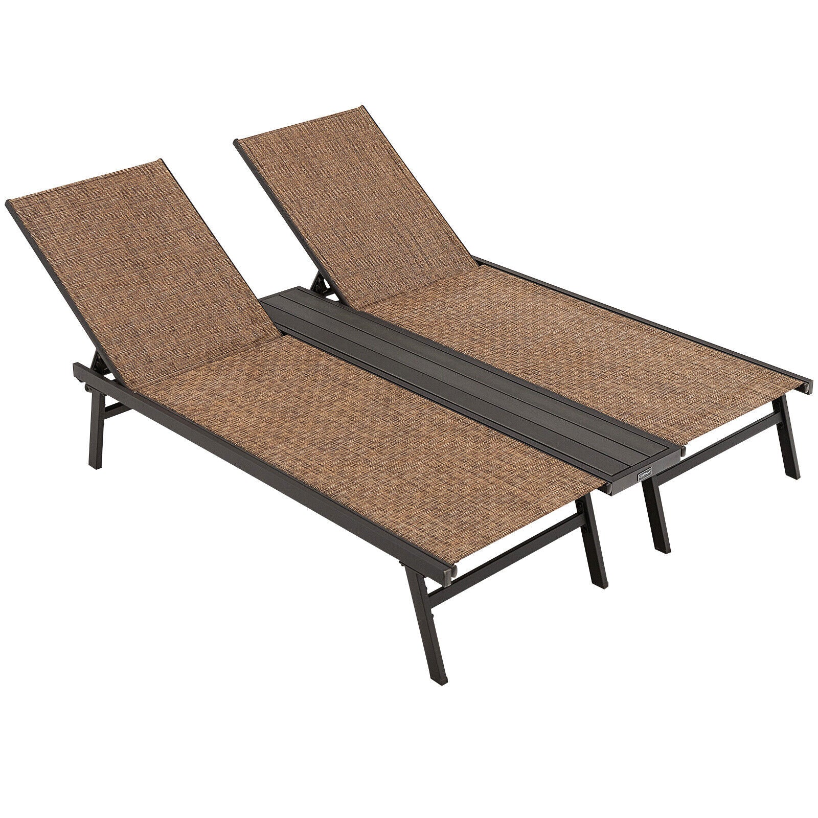 2-Person Patio Chaise Lounge, Brown