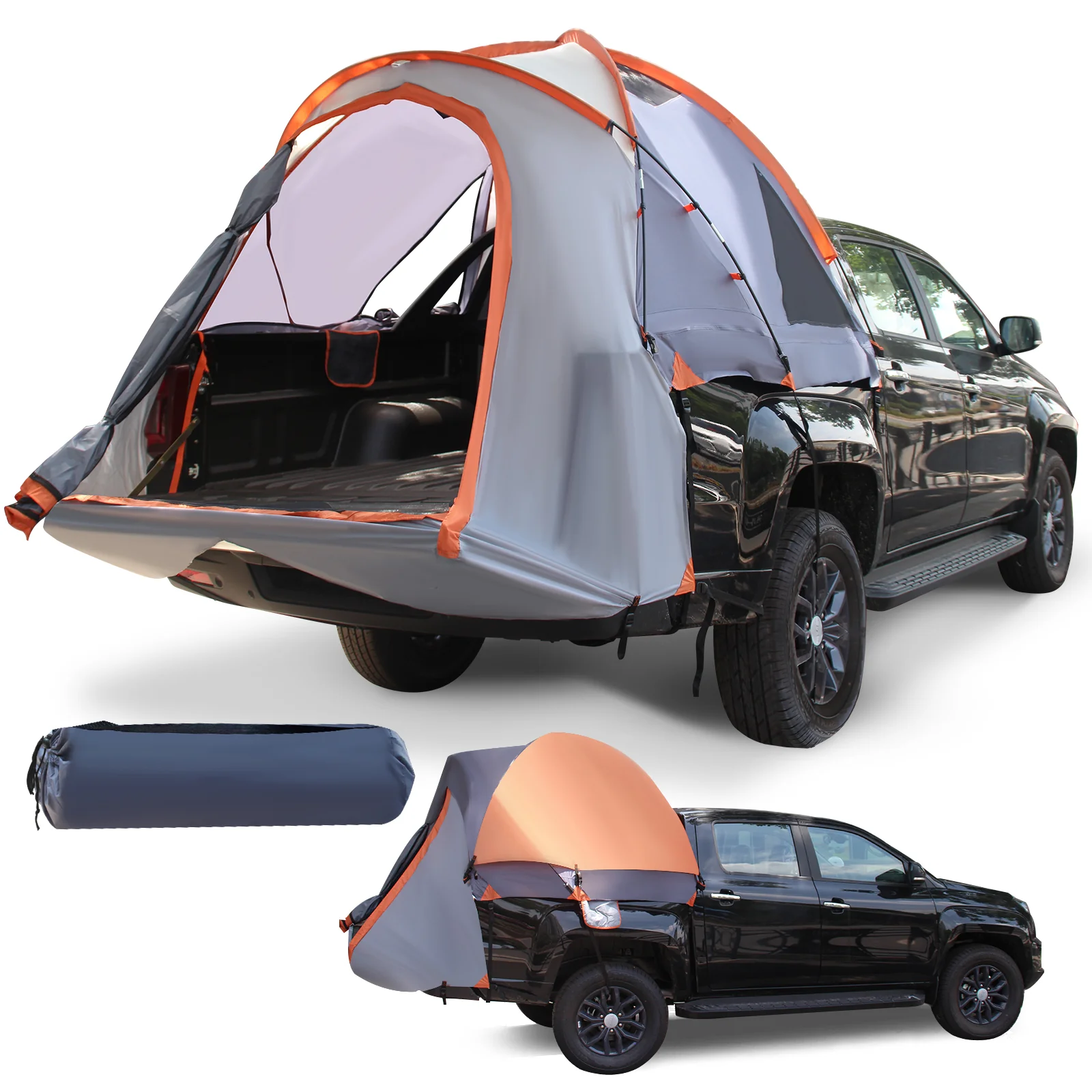 2 Person Portable Pickup Tent, M, Orange - Image 5