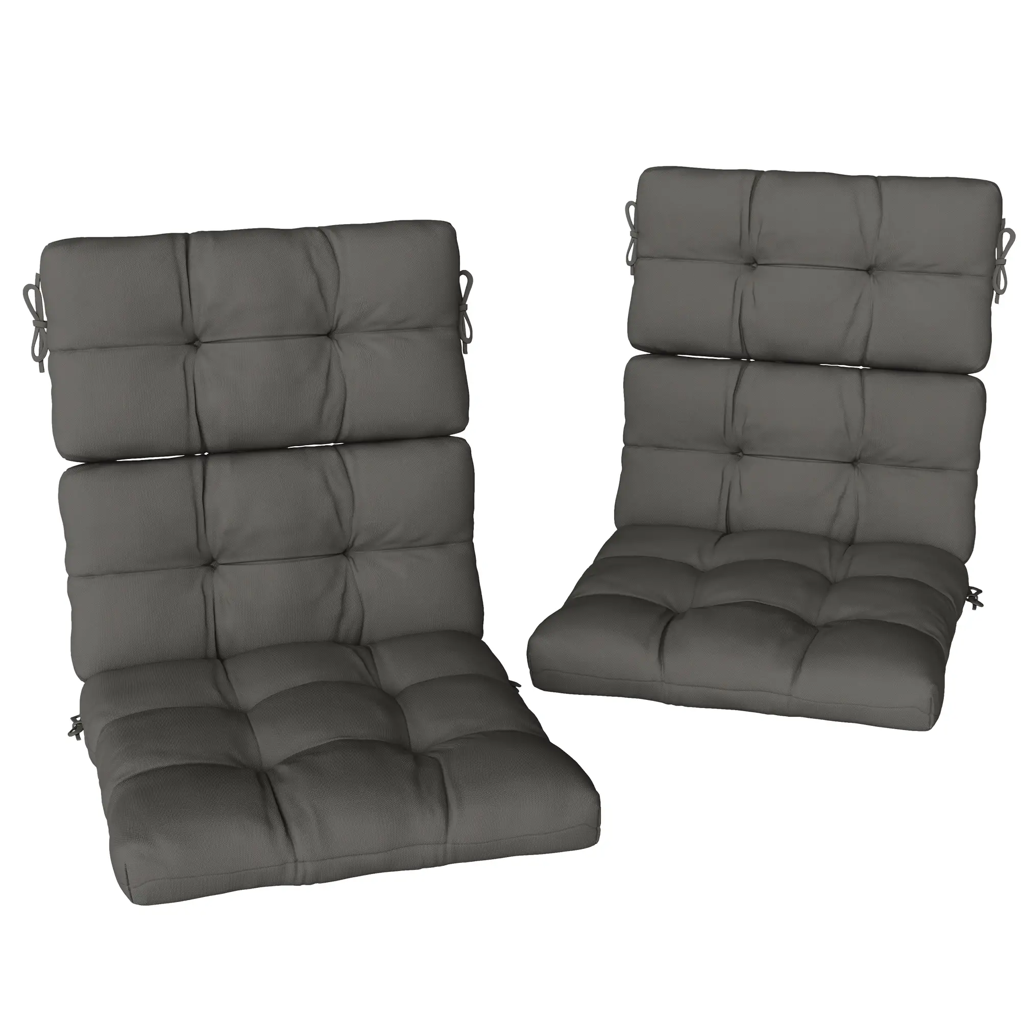 2-Piece Back Seat Cushion, Outdoor Patio Chair Set, Dark Grey - Image 11