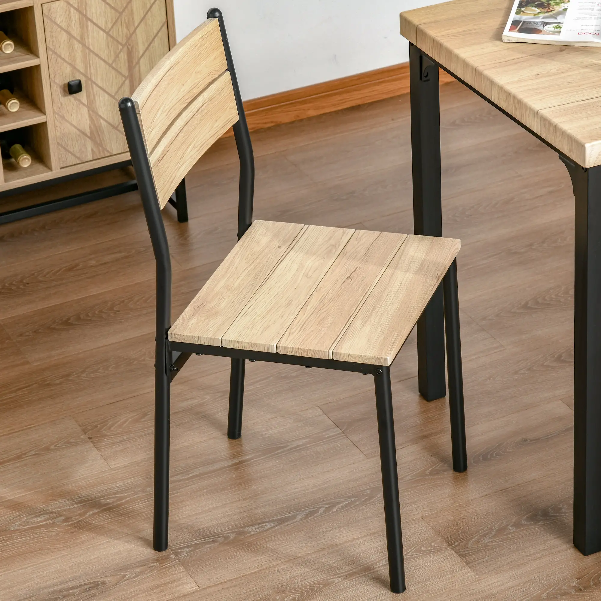 2-Piece Dining Table Set, Natural Wood, Metal Legs - Image 12