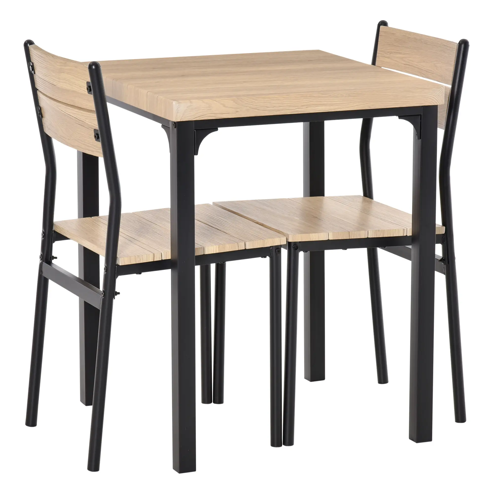 2-Piece Dining Table Set, Natural Wood, Metal Legs - Image 14