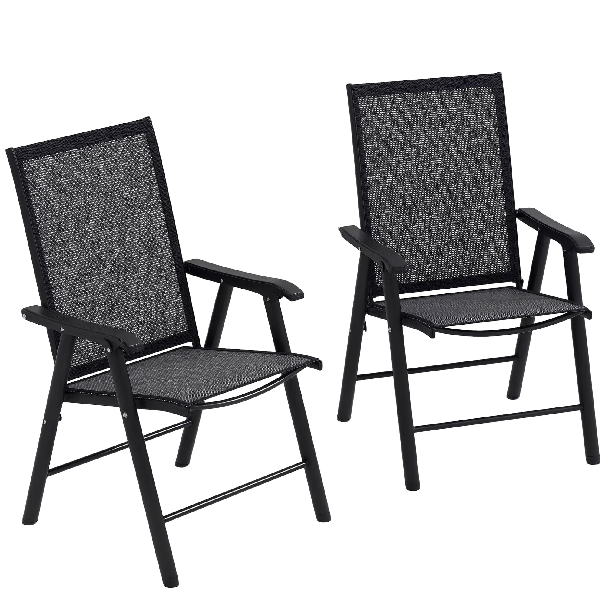 2-Piece Folding Chair Set, Patio Balcony Garden, Dark Grey - Image 11