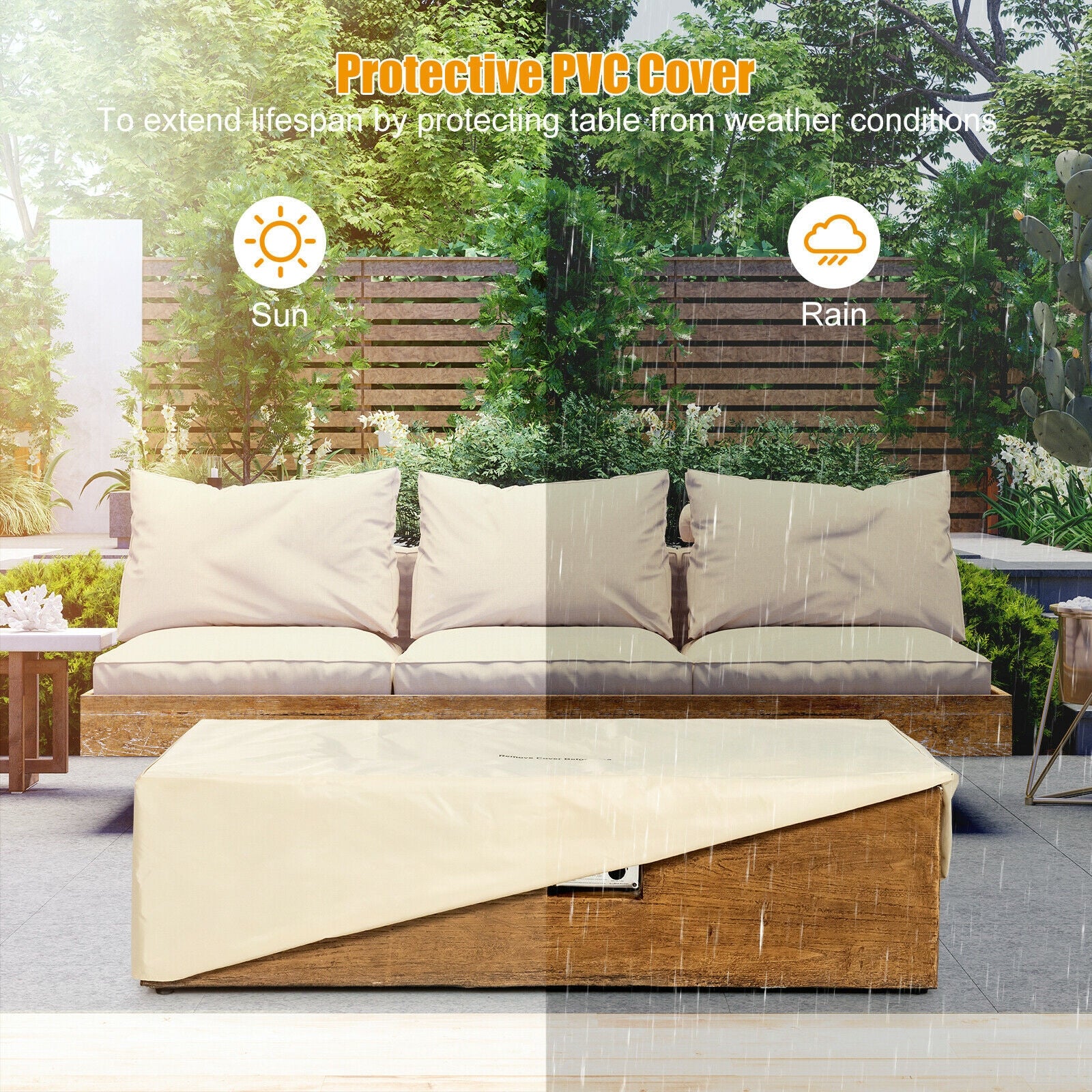 2 Piece Outdoor Propane Fire Pit Table Set - Image 4