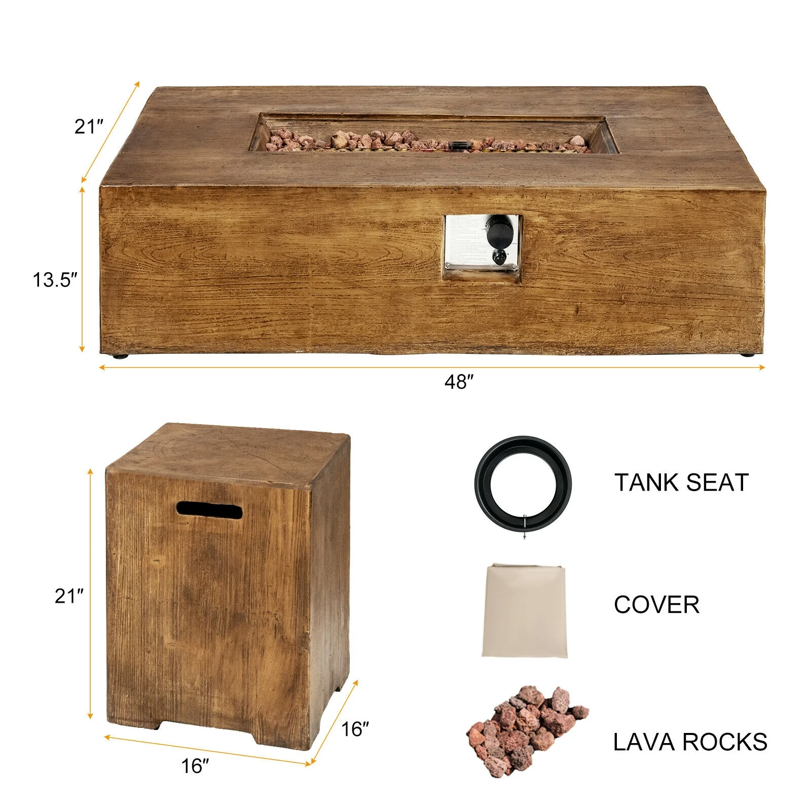 2 Piece Outdoor Propane Fire Pit Table Set - Image 5