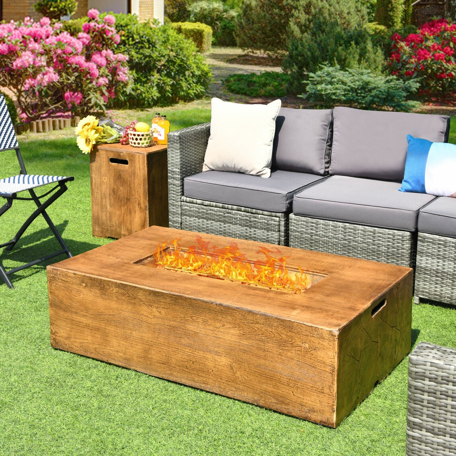 2 Piece Outdoor Propane Fire Pit Table Set - Image 7