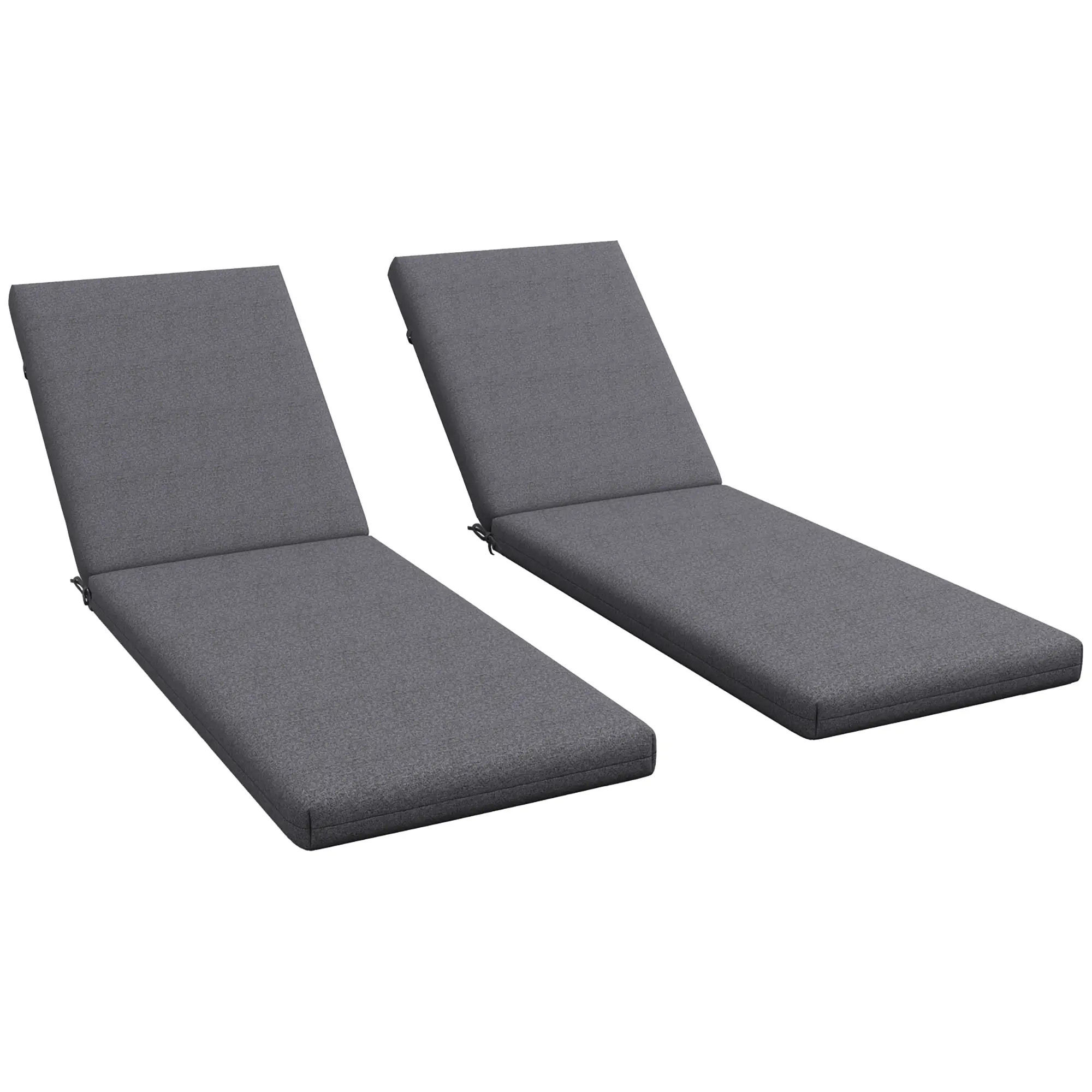 2-Piece Patio Chair Cushion Set with Ties, Indoor Outdoor, Grey - Image 11