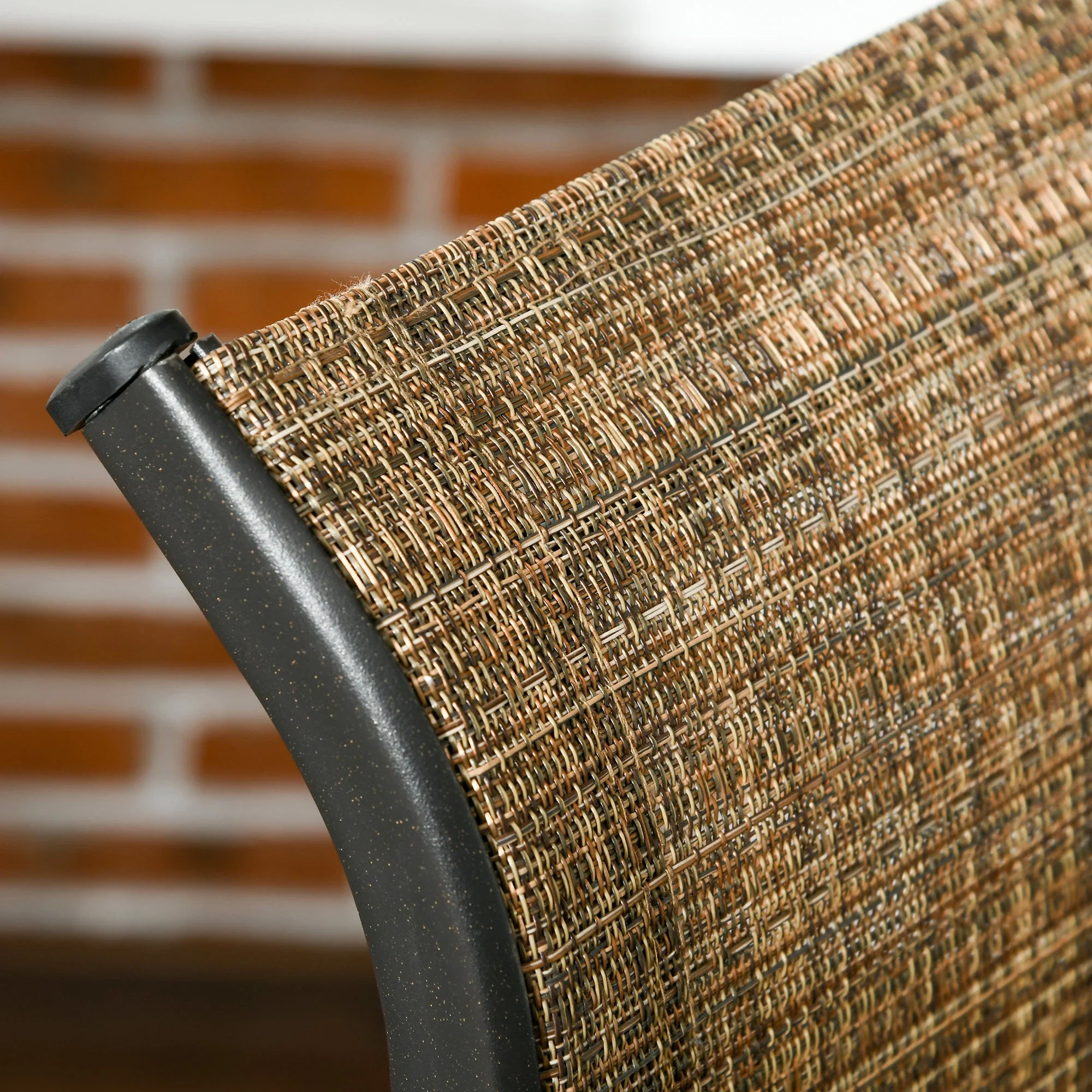 2-Piece Swivel Patio Dining Chairs, 360° Rocking, Brown - Image 9