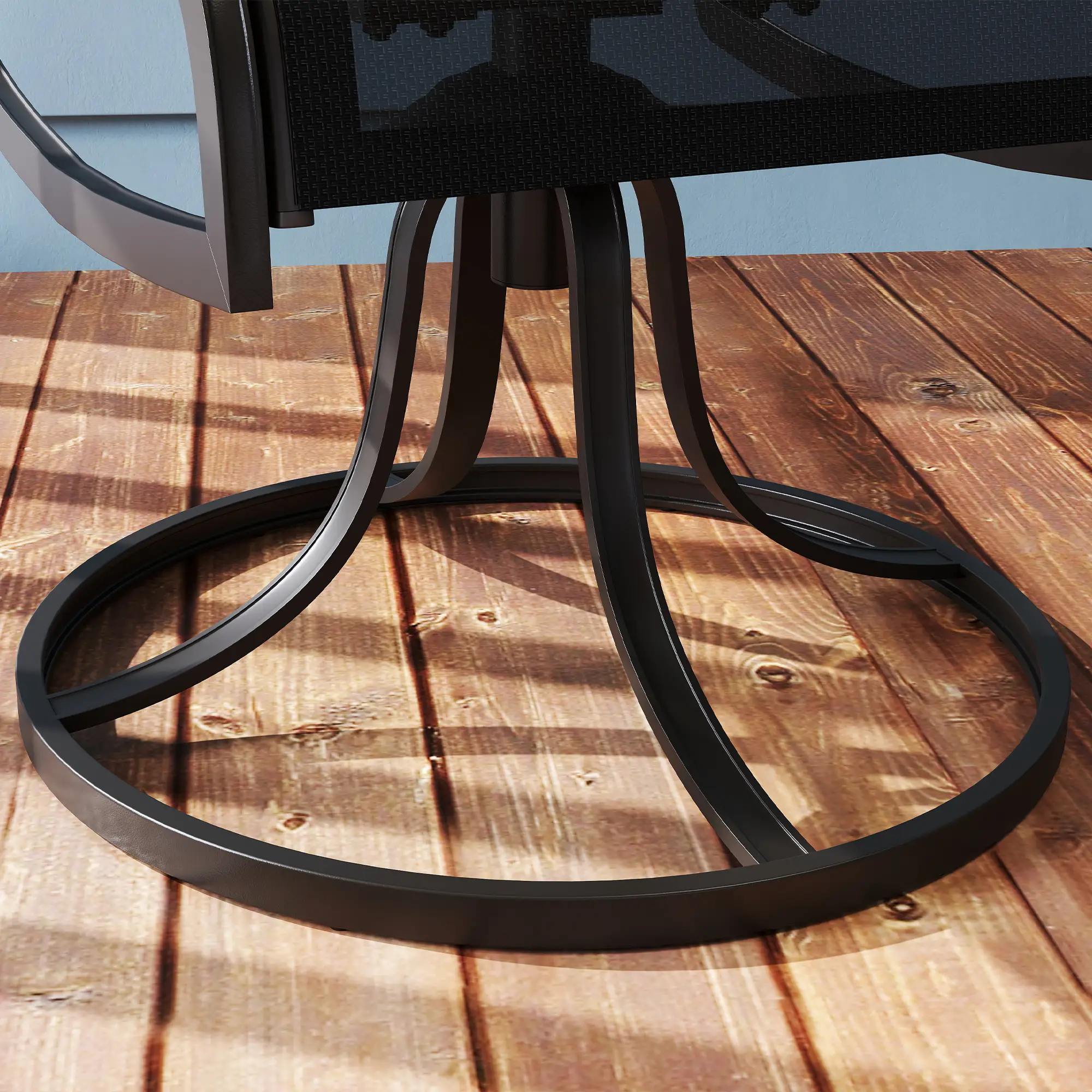 2-Piece Swivel Patio Dining Chairs, 360° Swivel Rocking, Black - Image 10
